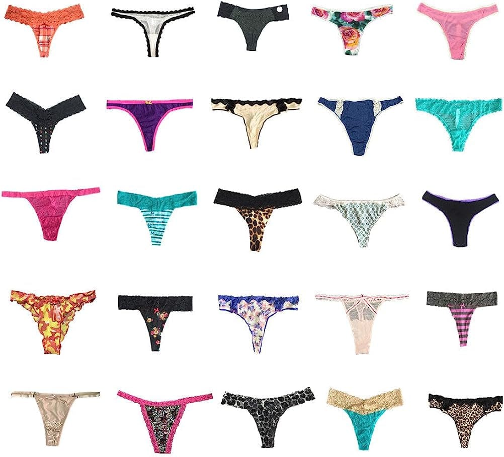EMBEK Underwear for Women 12 Pack Variety of G-String T-Back Thong Panties Tanga