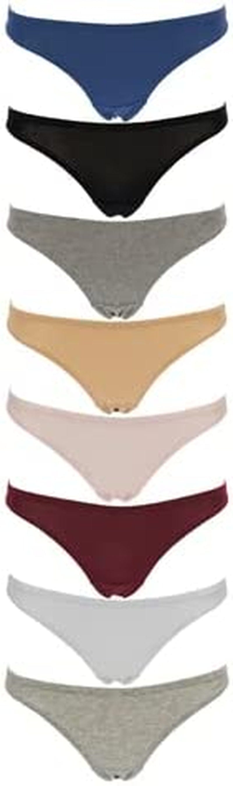 Emprella Cotton Thongs for Women-Ladies Underwear Panties- Women'S Thong Pack Breathable 8 Pack Assorted / X-Large