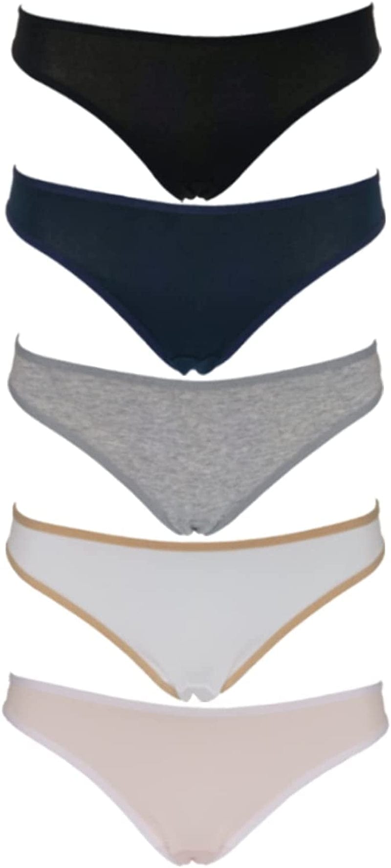 Emprella Cotton Thongs for Women-Ladies Underwear Panties- Women'S Thong Pack Breathable 5-pack Assorted / Medium