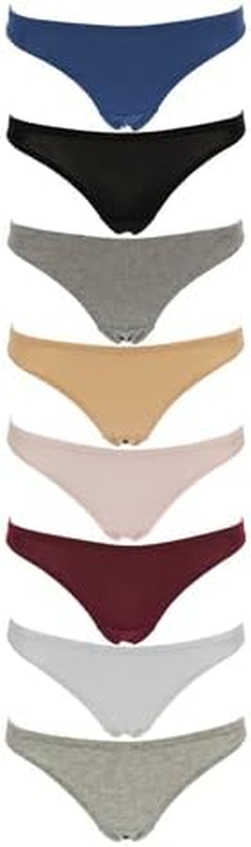 Emprella Cotton Thongs for Women-Ladies Underwear Panties- Women'S Thong Pack Breathable 8 Pack Assorted / Medium