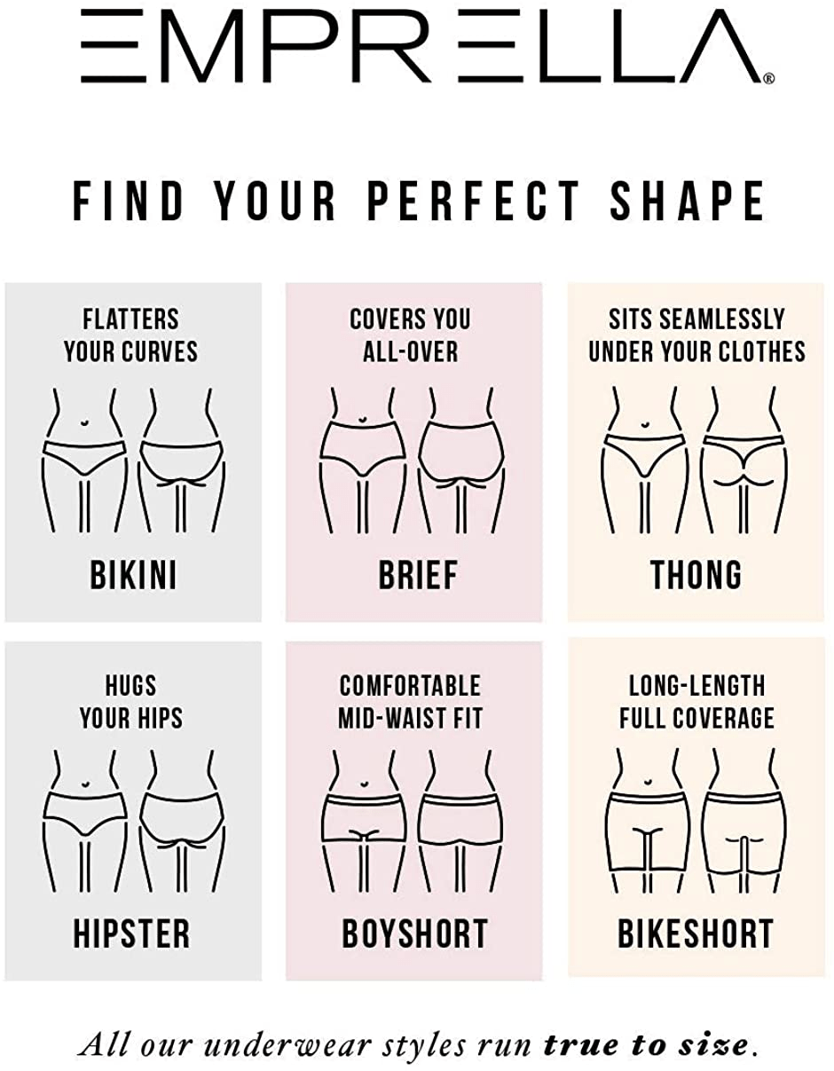 Emprella Cotton Underwear Women, 8 or 5 Pack Womens Bikini Seamless Ladies Cheeky Panty Apparel & Accessories > Clothing > Underwear & Socks > Underwear Emprella