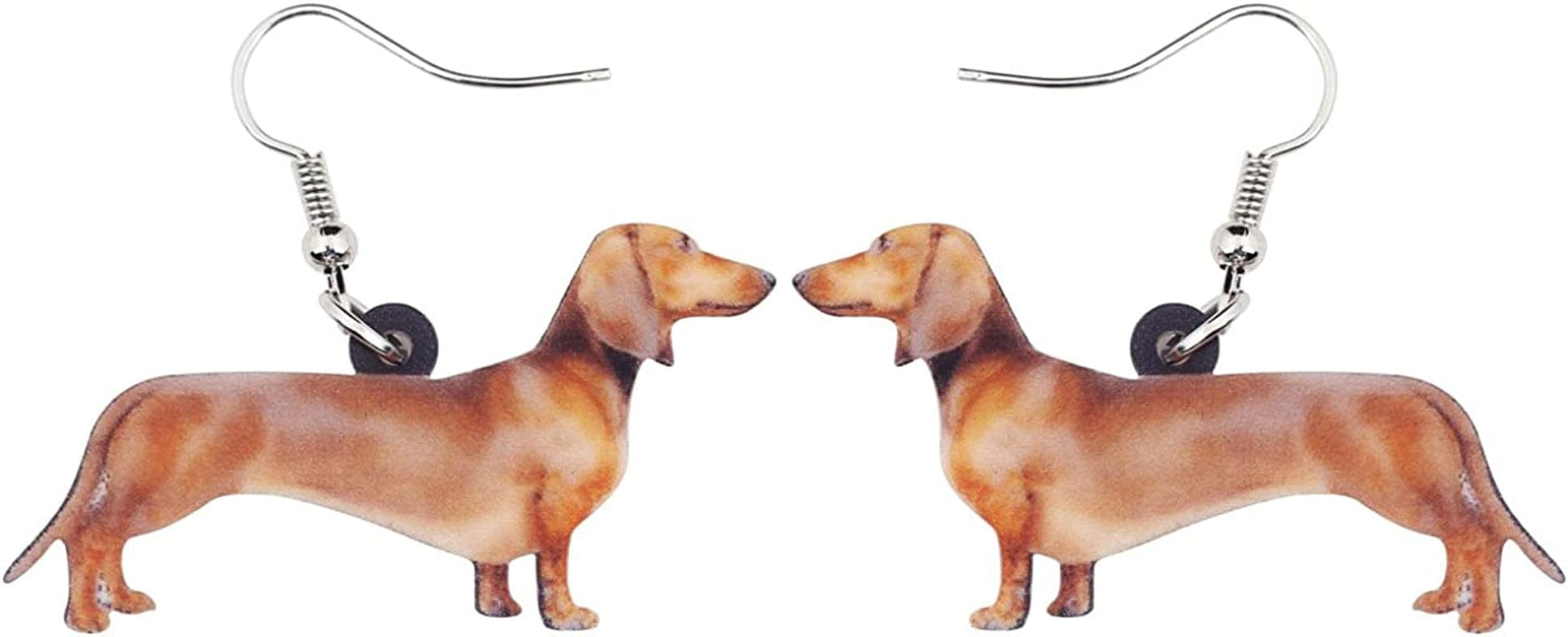 Enamel Alloy Dachshund Dog Earrings Dangle Drop Fashion Cute Animal Jewelry for Women Girls Gift Charms Coffee