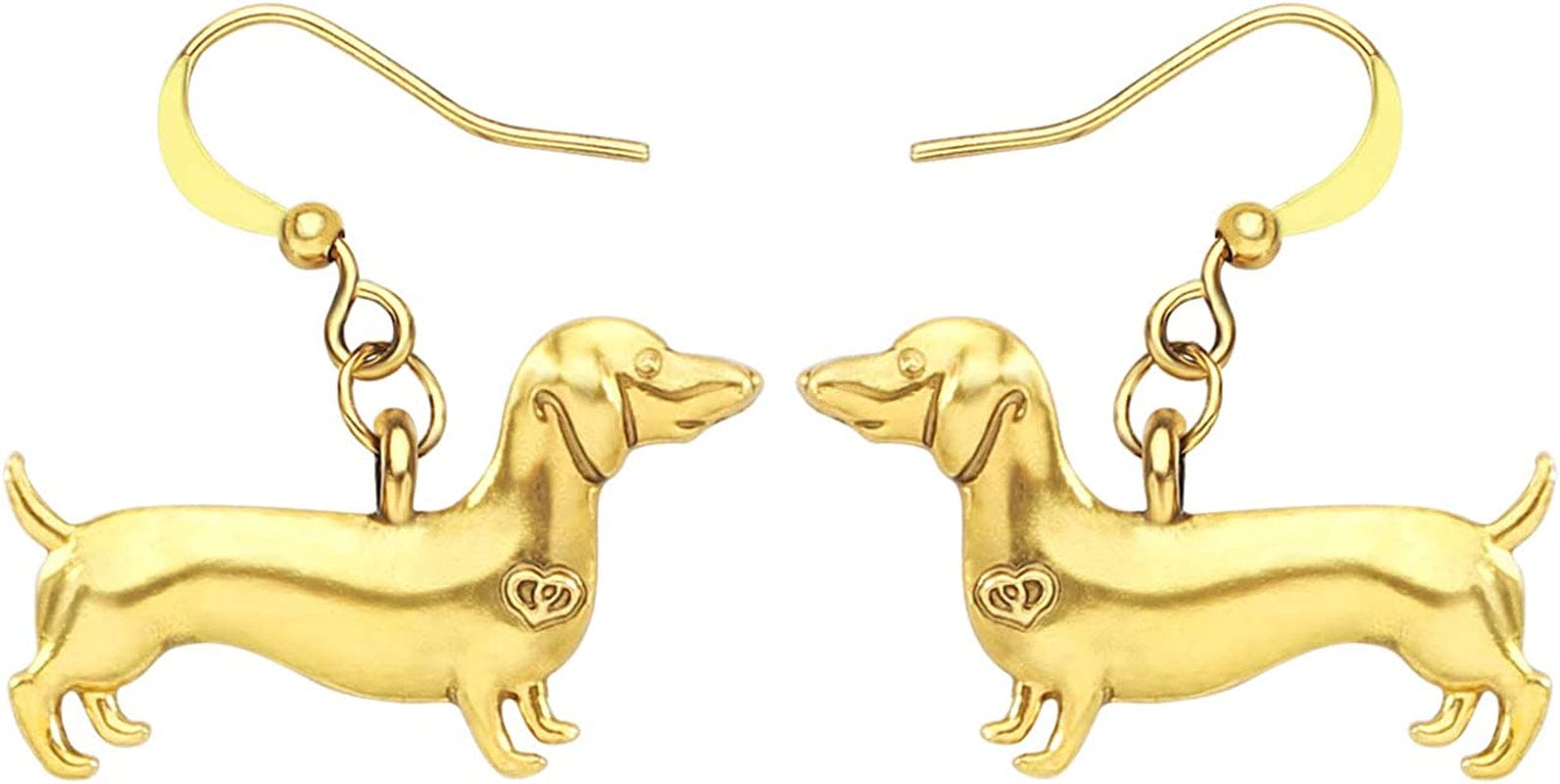 Enamel Alloy Dachshund Dog Earrings Dangle Drop Fashion Cute Animal Jewelry for Women Girls Gift Charms Gold