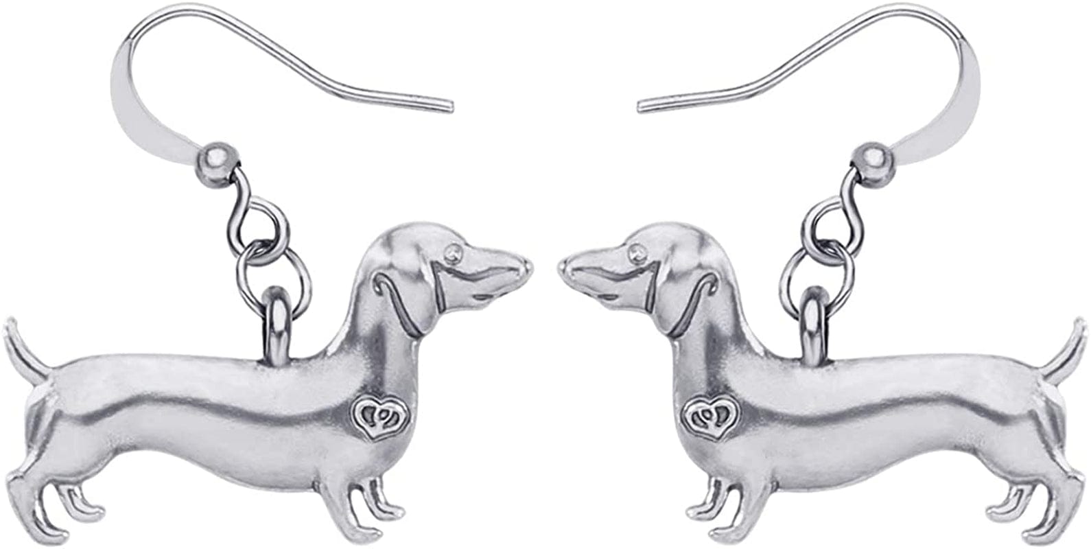 Enamel Alloy Dachshund Dog Earrings Dangle Drop Fashion Cute Animal Jewelry for Women Girls Gift Charms Silver