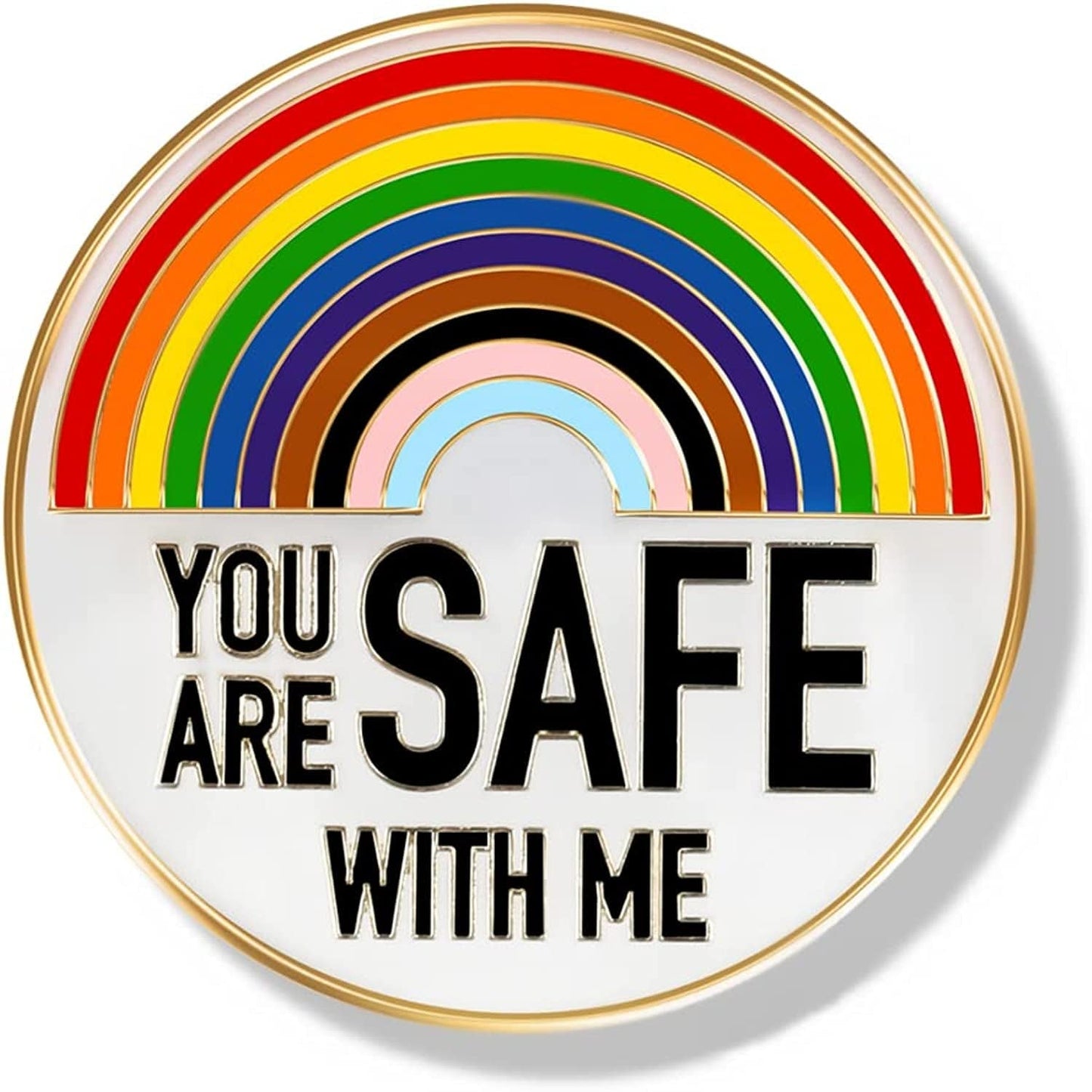 Enamel Pins-You Are Safe with Me, Nurse Doctor Police Pins,Pride Pins, Rainbow Lapel Pins Decor, Pins for Hat Clothing, Cute Enamel Pins Bulk Gift 1pack