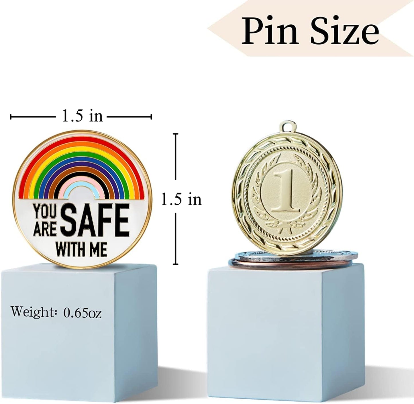 Enamel Pins-You Are Safe with Me, Nurse Doctor Police Pins,Pride Pins, Rainbow Lapel Pins Decor, Pins for Hat Clothing, Cute Enamel Pins Bulk Gift