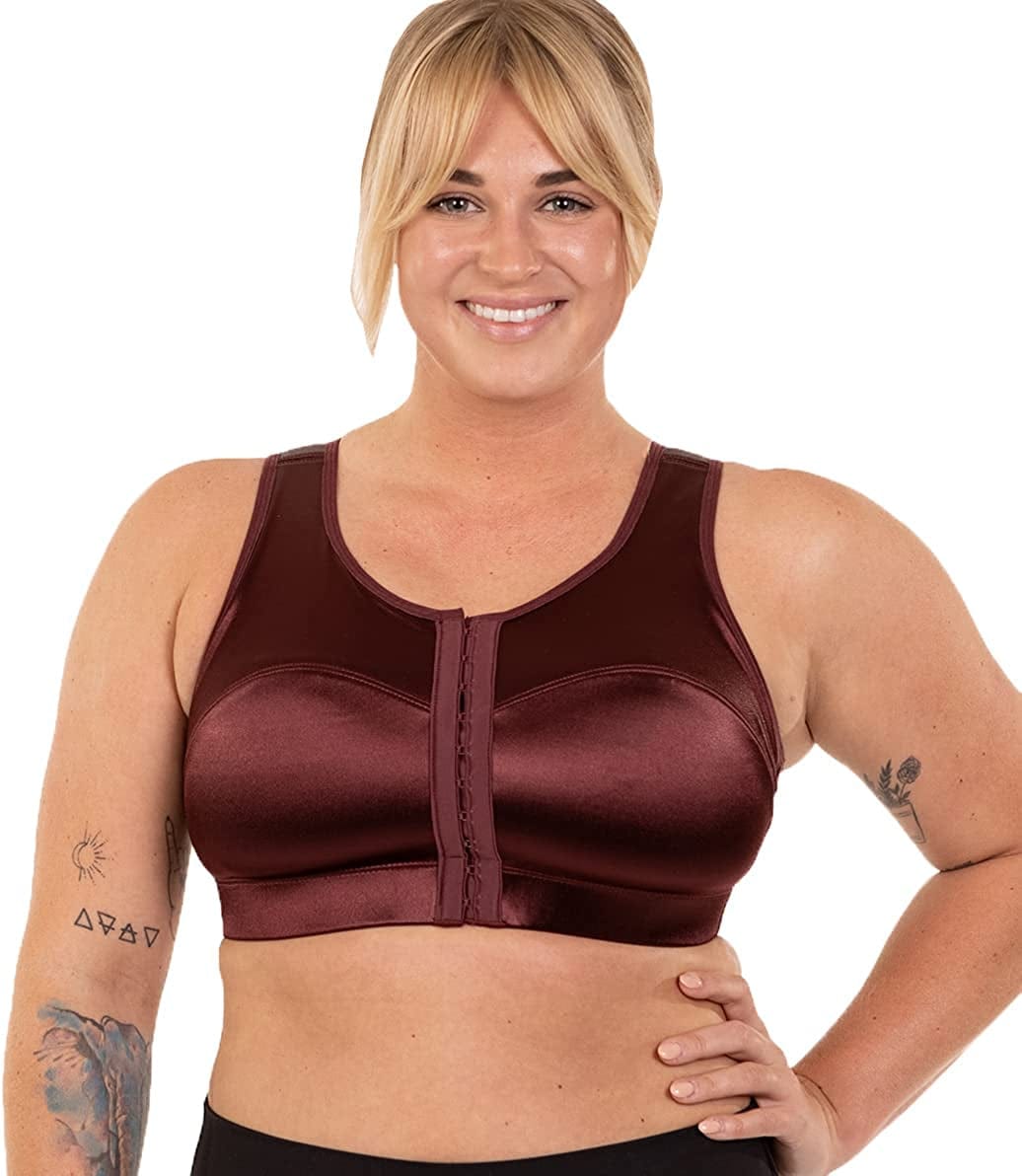 ENELL Women'S Full Coverage High Impact Sports Bra (100)- Core Colors Big Sky Burgundy / 7