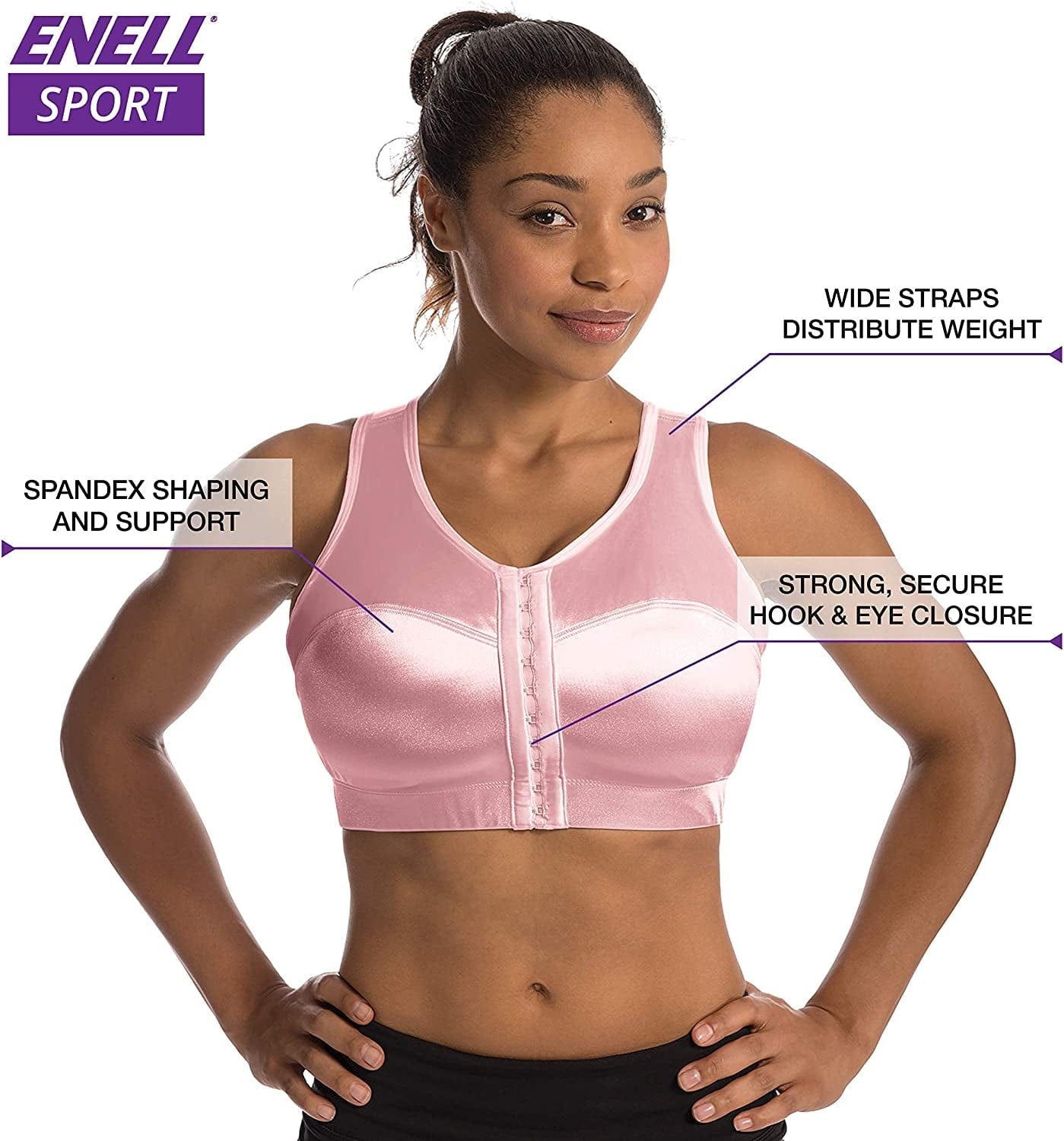 ENELL Women'S Full Coverage High Impact Sports Bra (100)- Core Colors