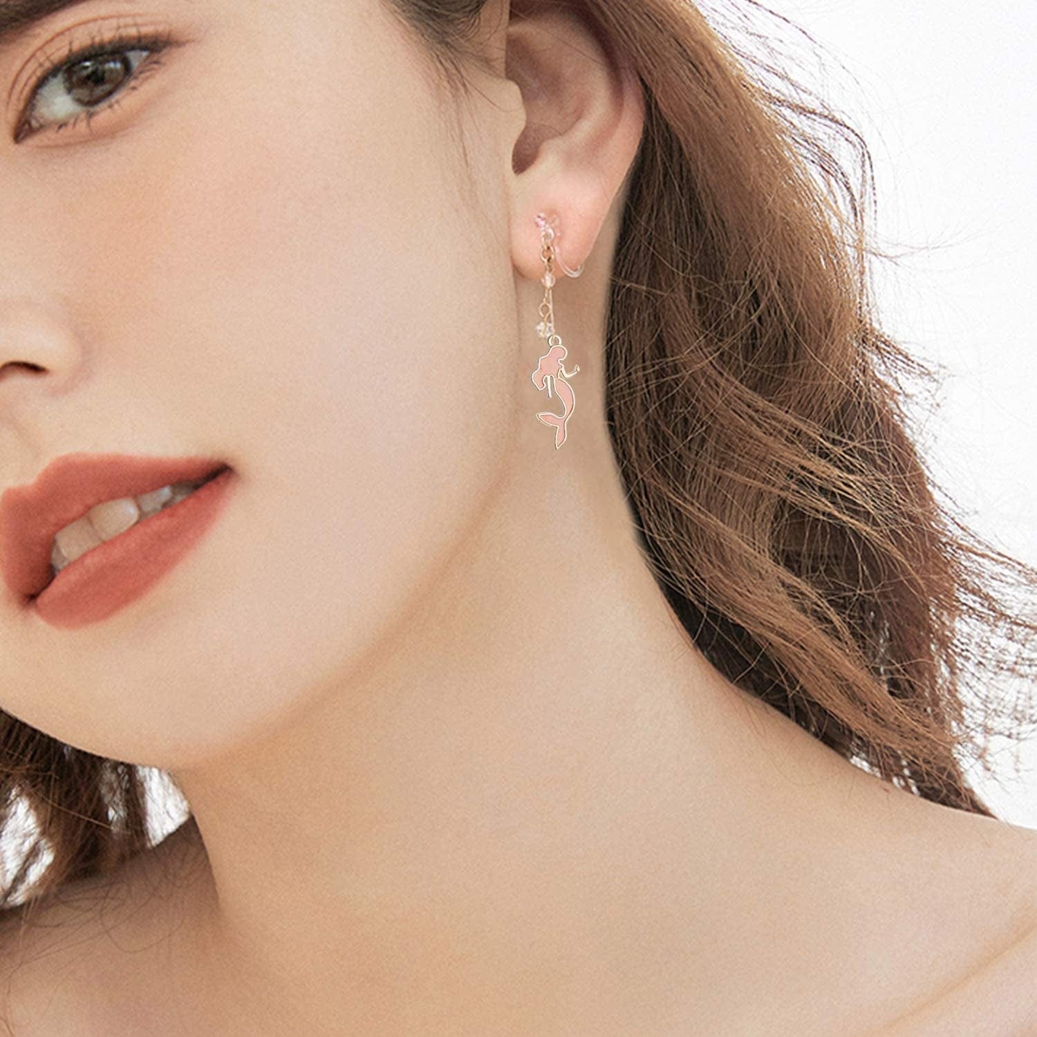 Enemal Mermaid Charms,30Pcs Mermaid Charms Pendants Gold Plated Oil Drip Enamel Charms Craft Supplies for Jewelry Bracelets Necklace Making,13 * 29Mm