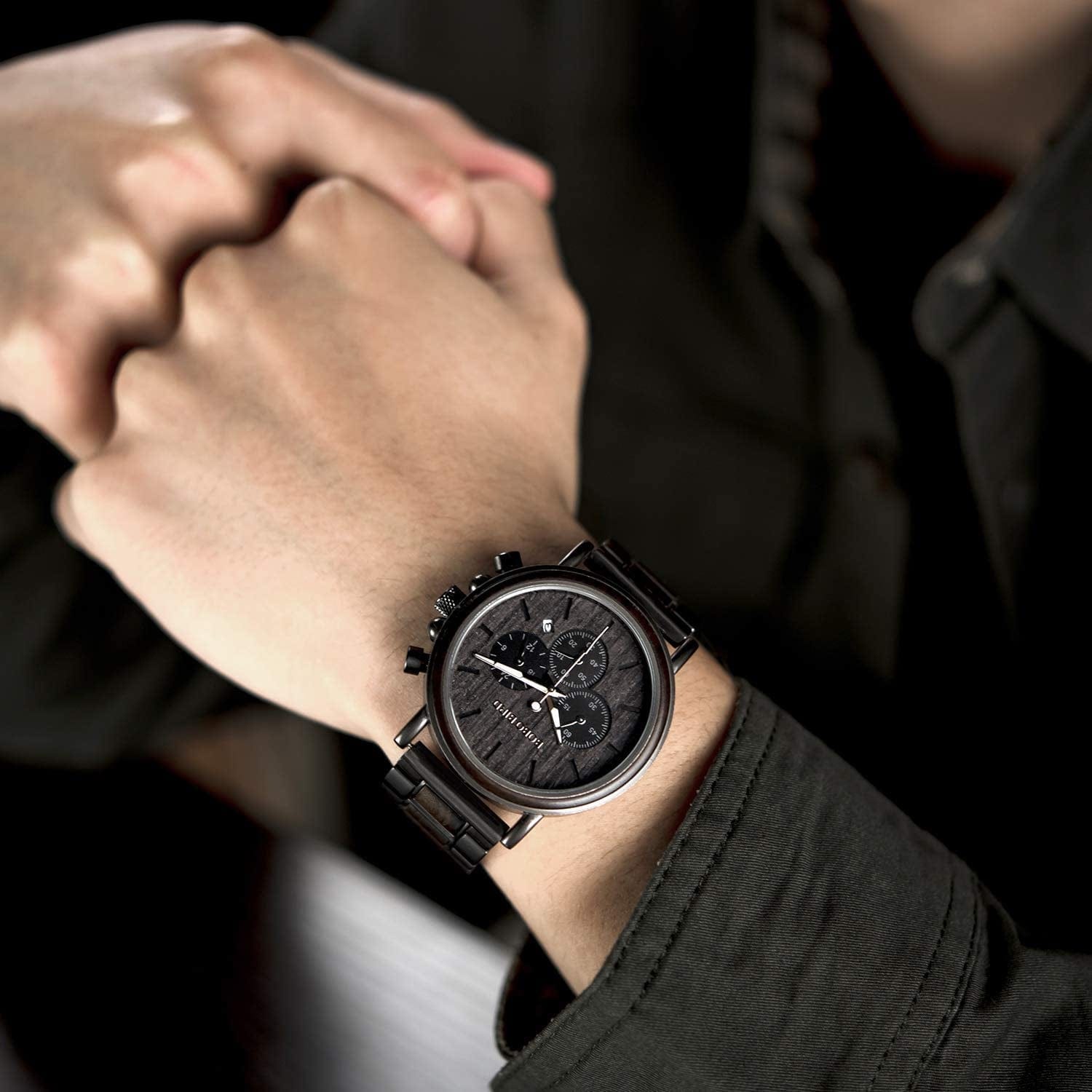 Engraved Wooden Watch for Boyfriend My Man Fiancé Husband Customized Personalized Wood Watches for Men Birthday Anniversary Personalized Watch