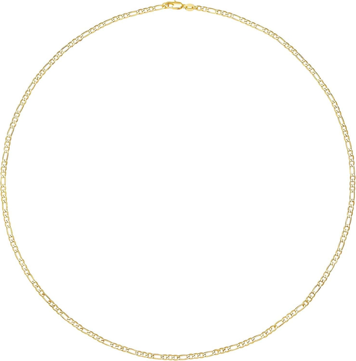 Essentials 14K Gold or Sterling Silver Plated Figaro Necklace