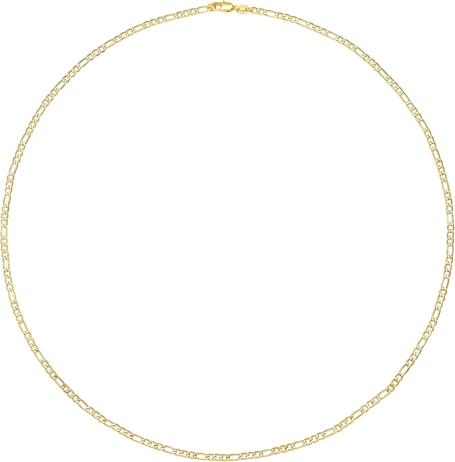 Essentials 14K Gold or Sterling Silver Plated Figaro Necklace