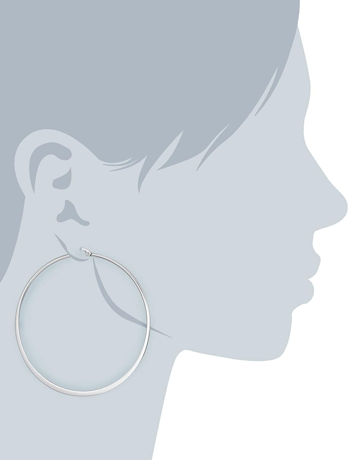 Essentials Gold or Rhodium Plated Stainless Steel Flattened Hoop Earrings