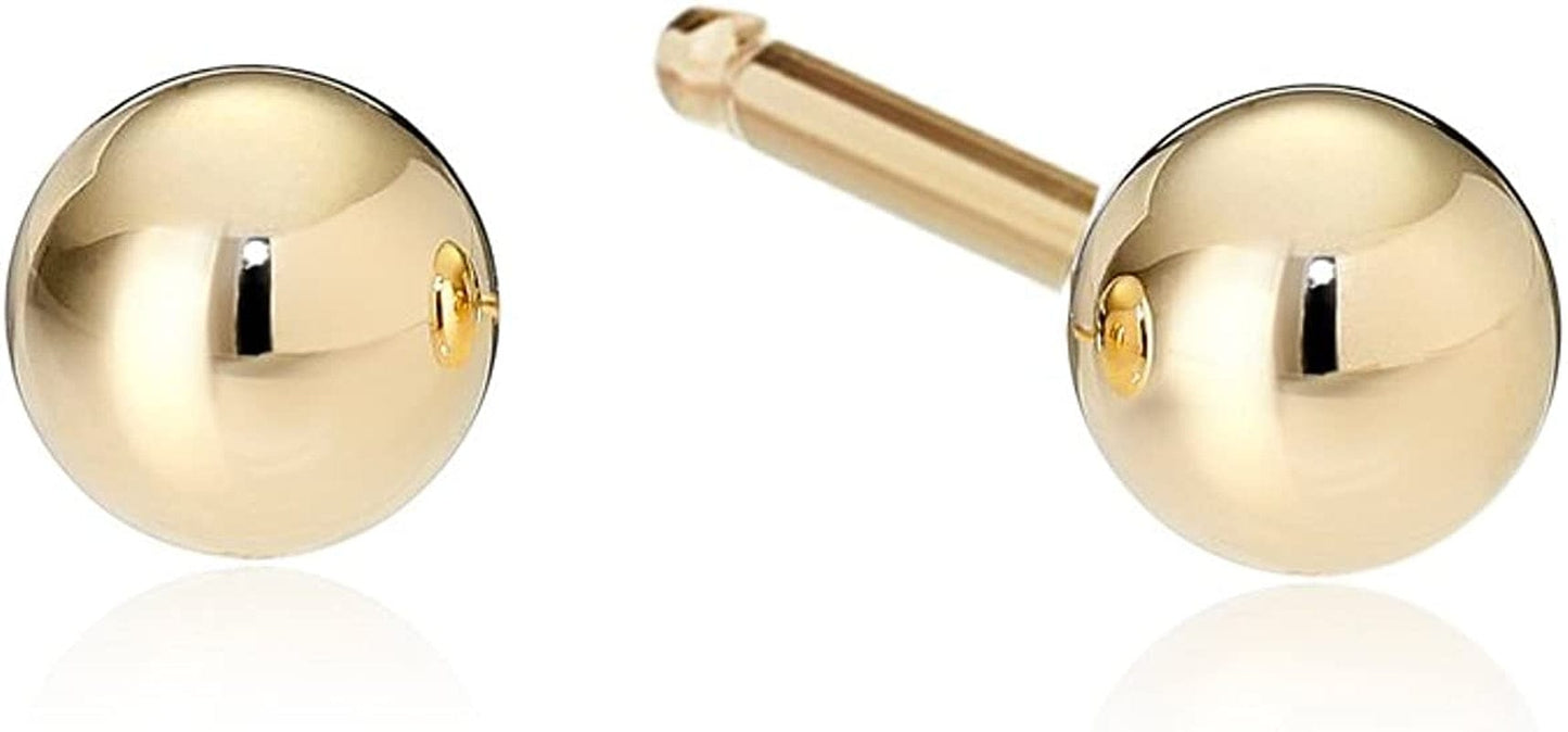 Essentials Plated Sterling Silver Polished Ball Stud Earrings Yellow Gold Plated Sterling Silver / 3mm