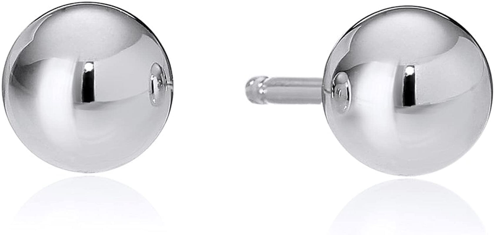 Essentials Plated Sterling Silver Polished Ball Stud Earrings Sterling Silver / 3mm