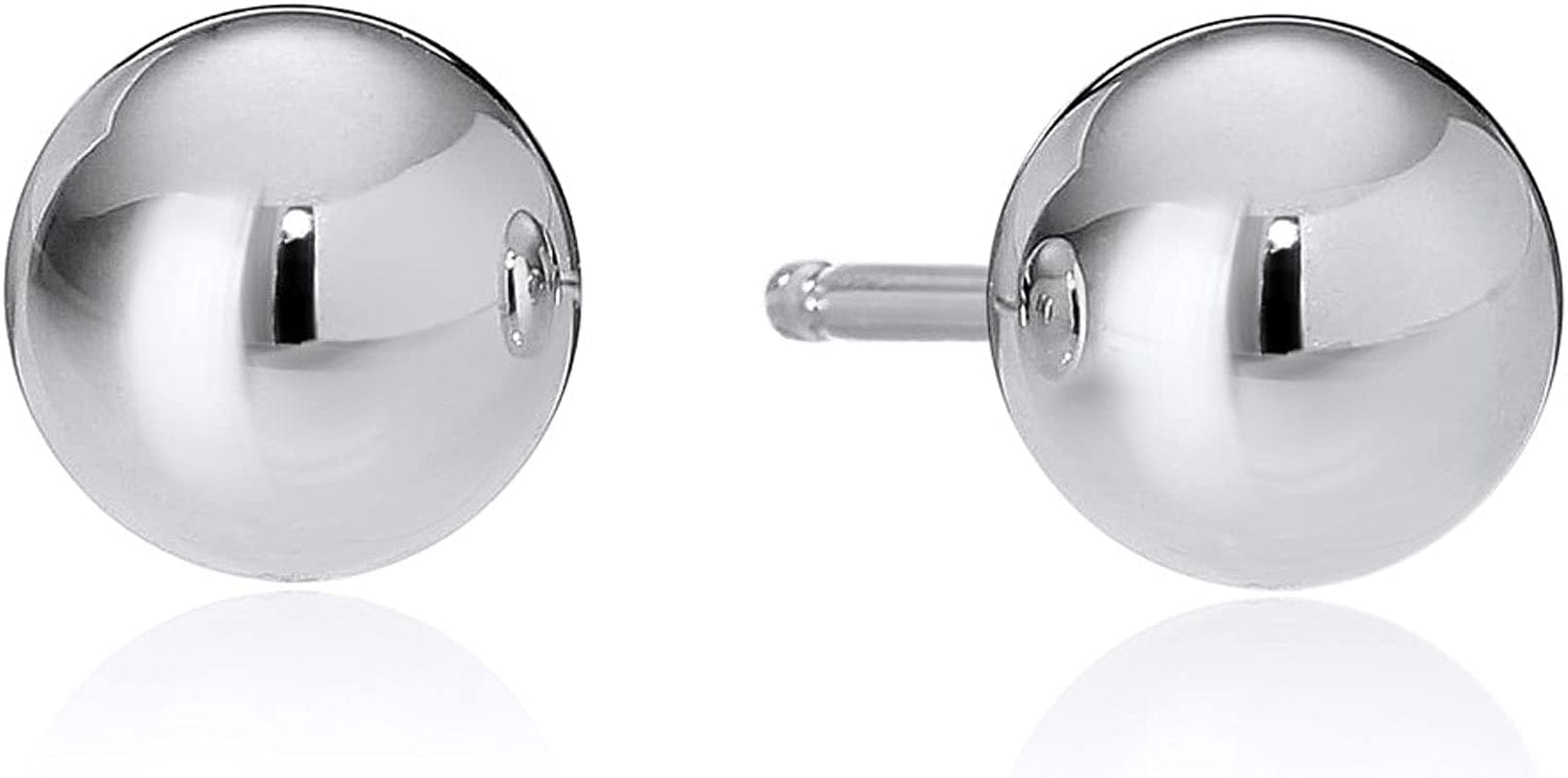 Essentials Plated Sterling Silver Polished Ball Stud Earrings Sterling Silver / 4mm