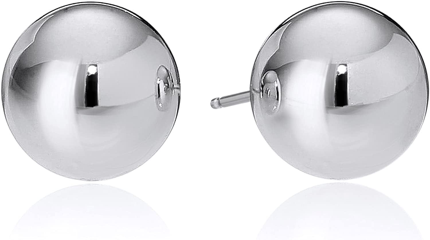 Essentials Plated Sterling Silver Polished Ball Stud Earrings Sterling Silver / 7mm
