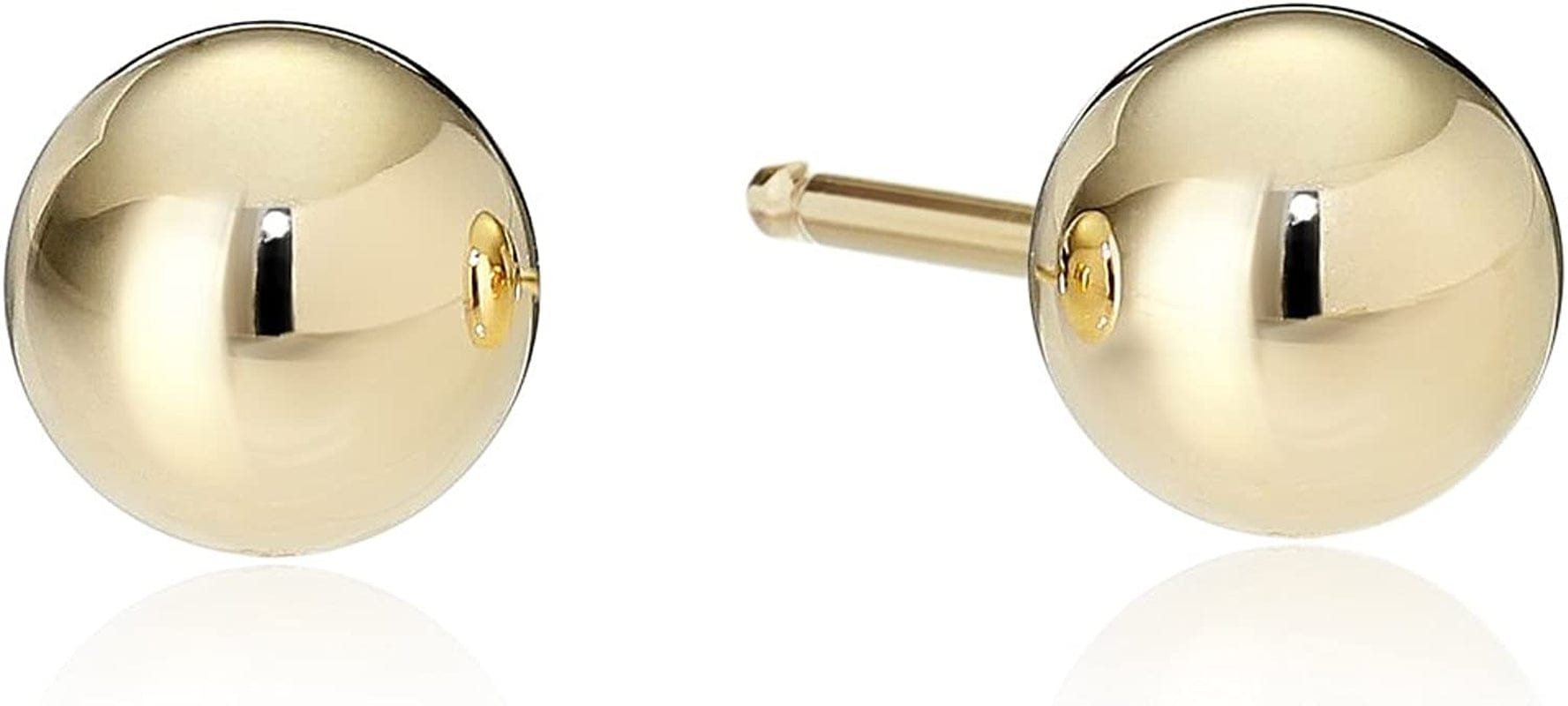 Essentials Plated Sterling Silver Polished Ball Stud Earrings Yellow Gold Plated Sterling Silver / 4mm