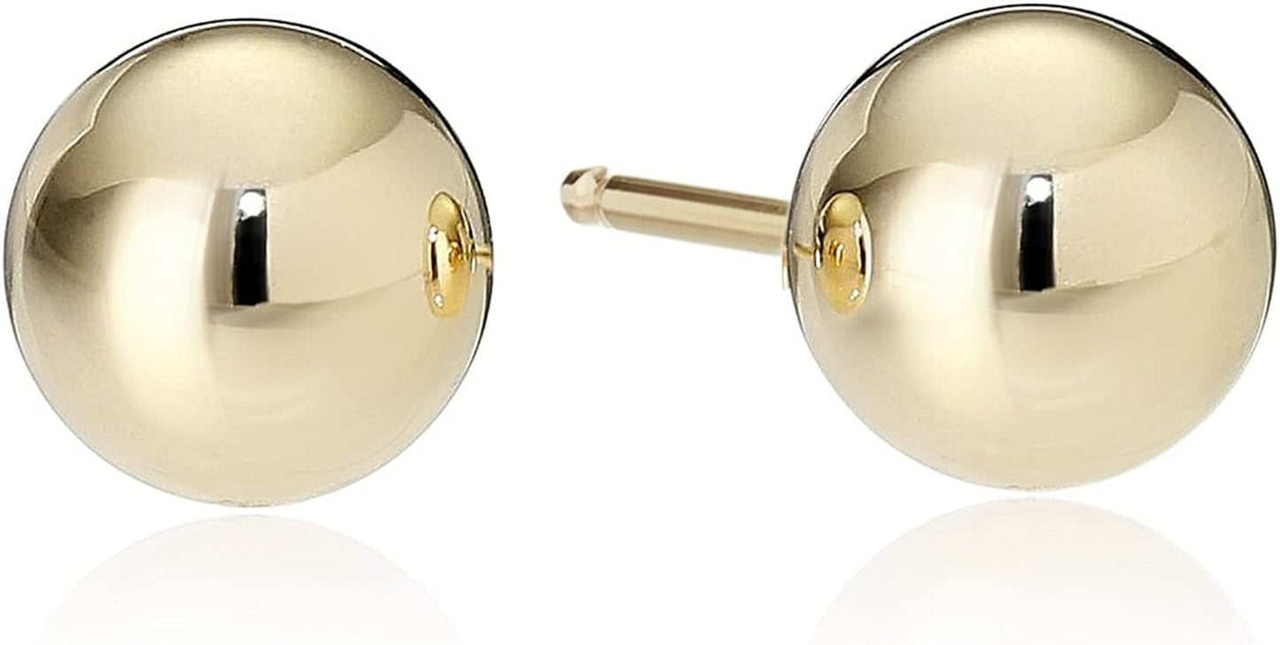 Essentials Plated Sterling Silver Polished Ball Stud Earrings Yellow Gold Plated Sterling Silver / 5mm