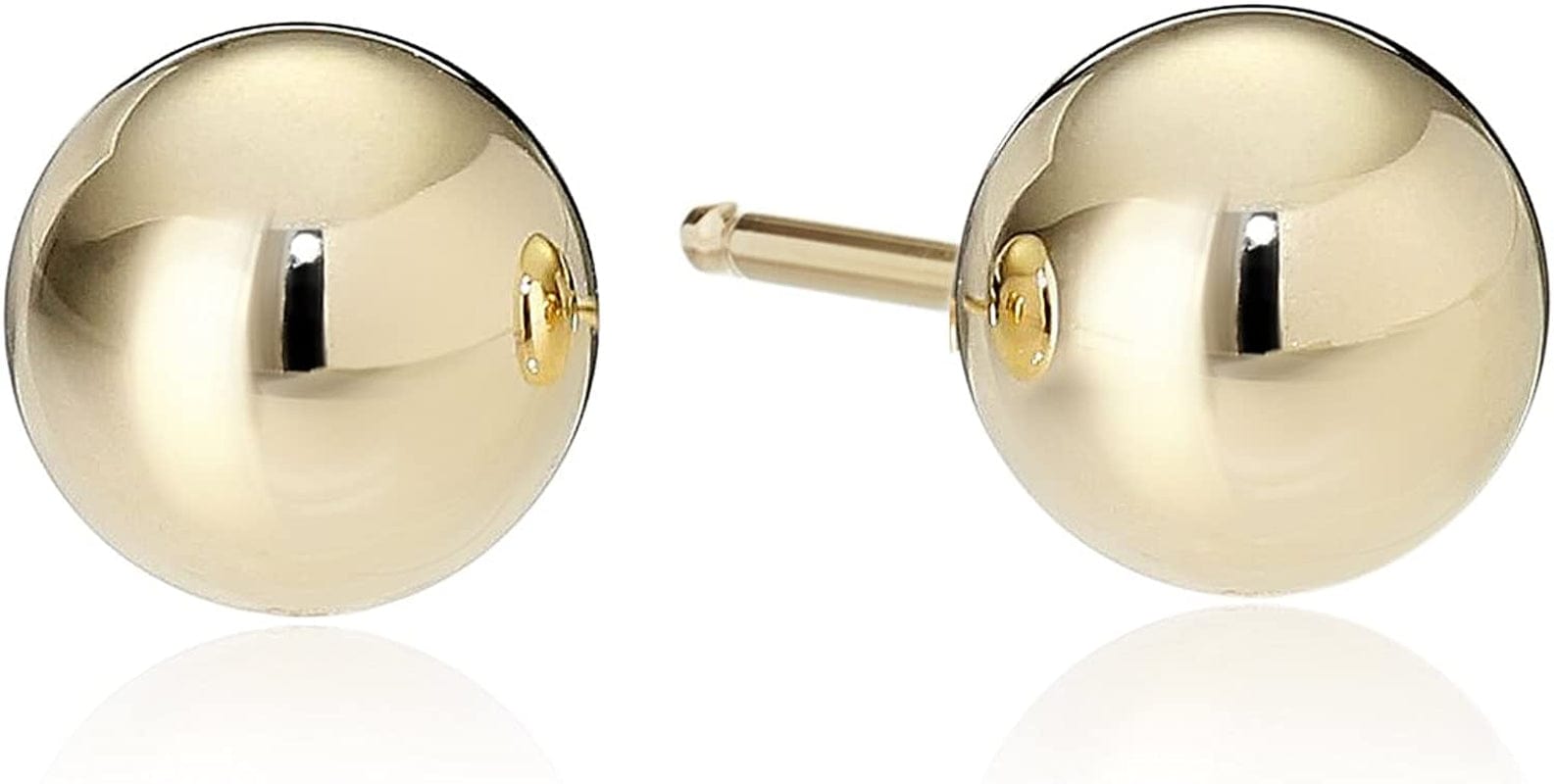 Essentials Plated Sterling Silver Polished Ball Stud Earrings Yellow Gold Plated Sterling Silver / 5mm