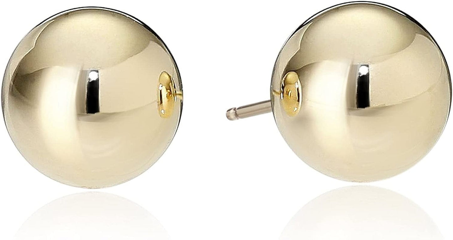 Essentials Plated Sterling Silver Polished Ball Stud Earrings Yellow Gold Plated Sterling Silver / 6mm