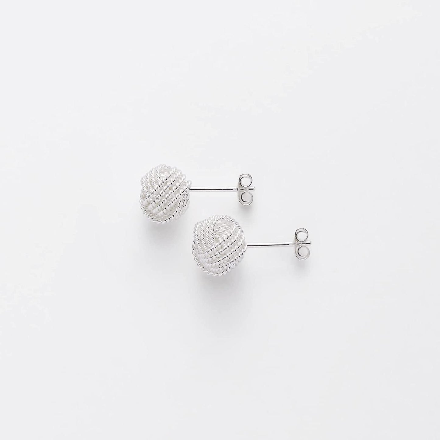 Essentials Plated Sterling Silver Twisted Love Knot Stud Earrings