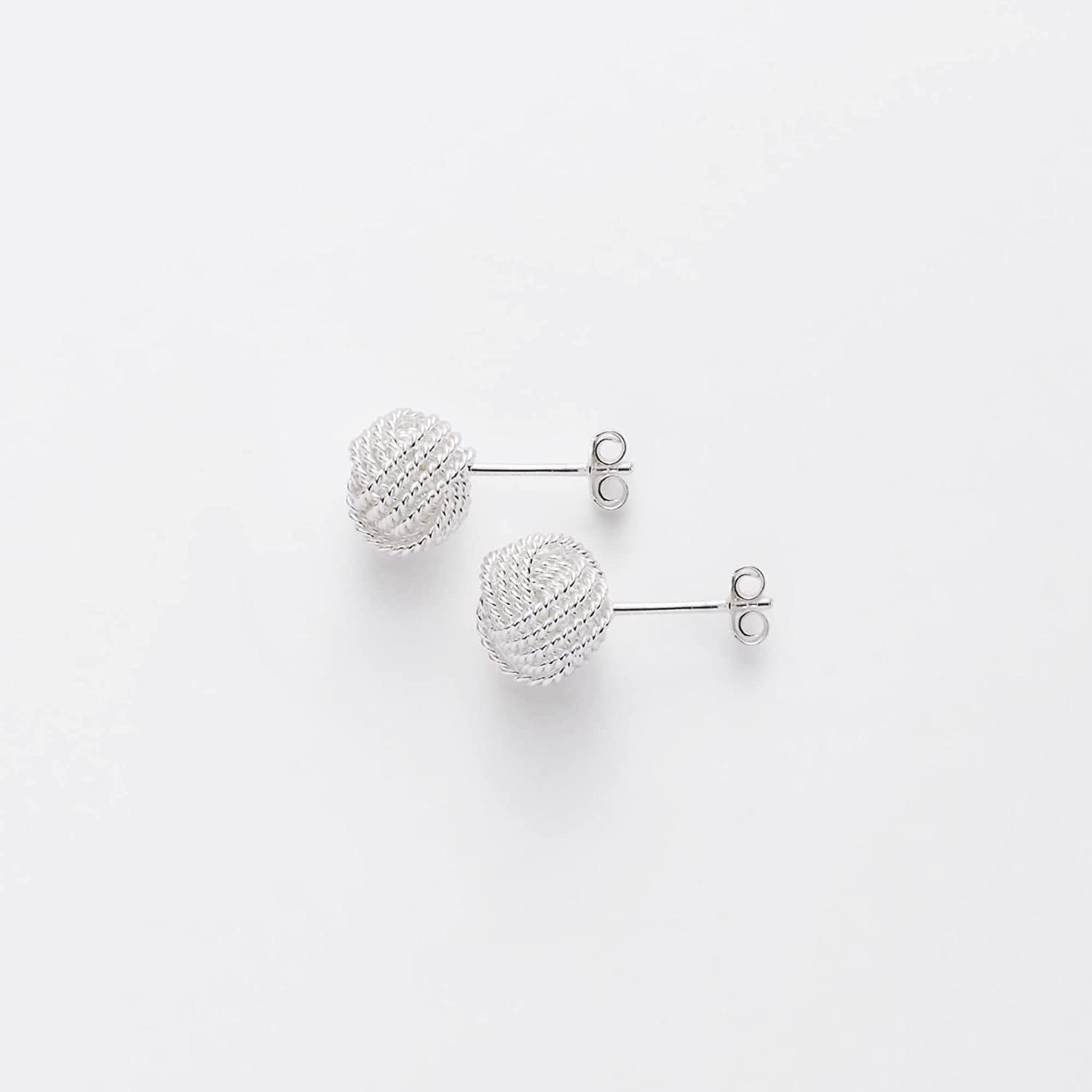 Essentials Plated Sterling Silver Twisted Love Knot Stud Earrings