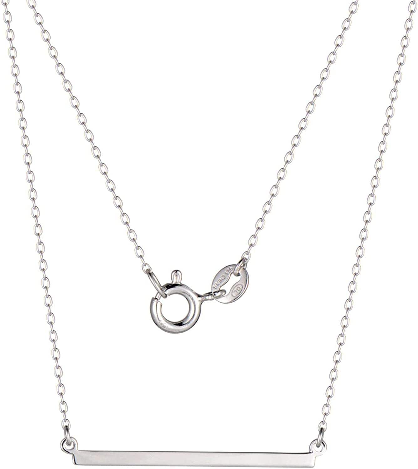 Essentials Sterling Silver Horizontal Bar Necklace, 18"