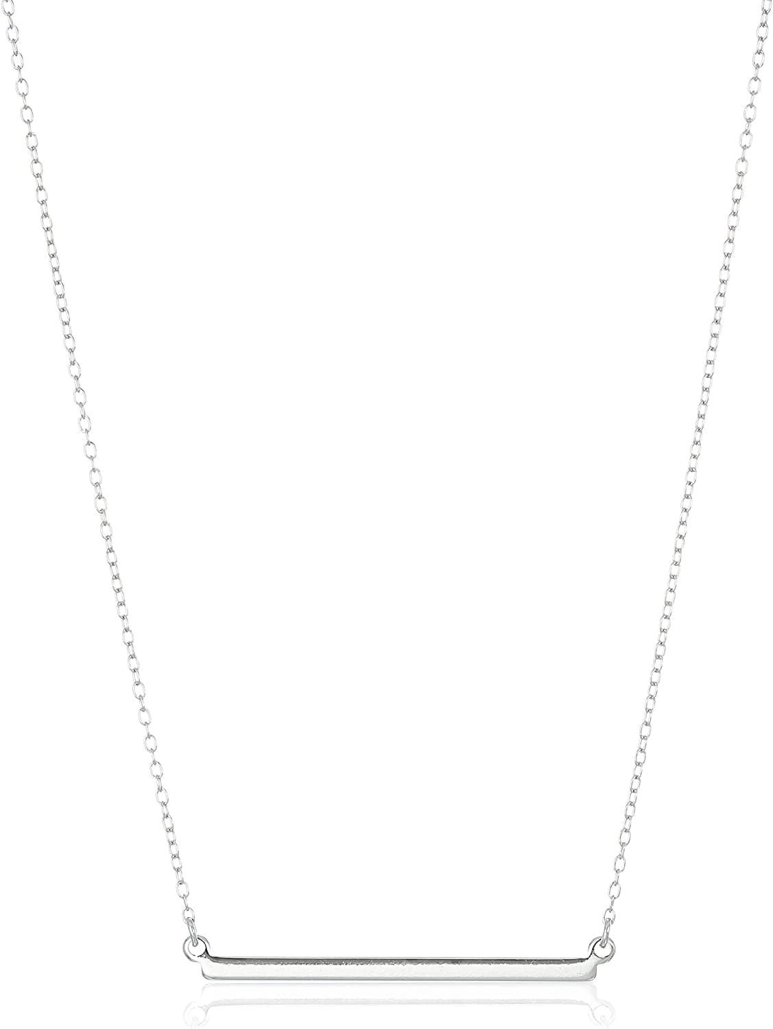 Essentials Sterling Silver Horizontal Bar Necklace, 18"