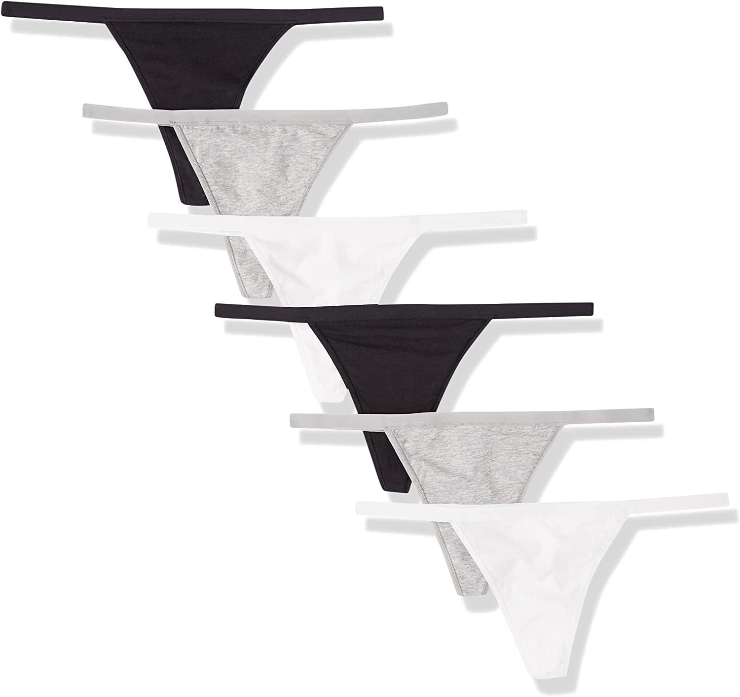 Essentials Women'S Cotton Thong String Underwear, Pack of 6 Neutral / Large