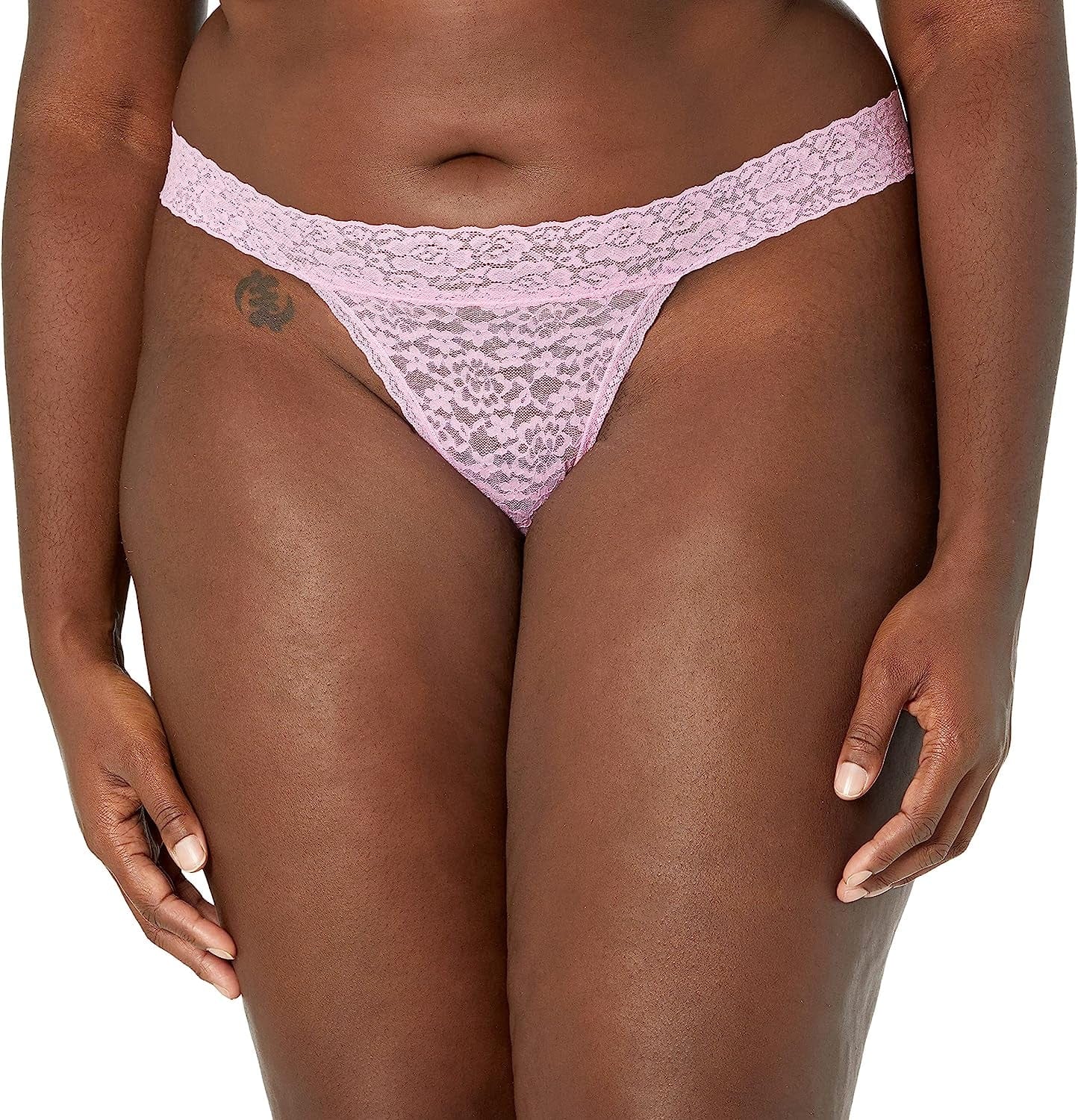 Essentials Women'S Lace Stretch Thong Underwear, Pack of 4 Pale Blue / Small