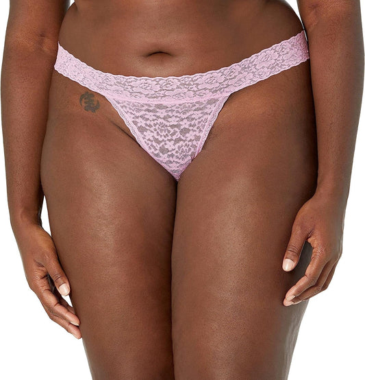 Essentials Women'S Lace Stretch Thong Underwear, Pack of 4 Pale Blue / Small