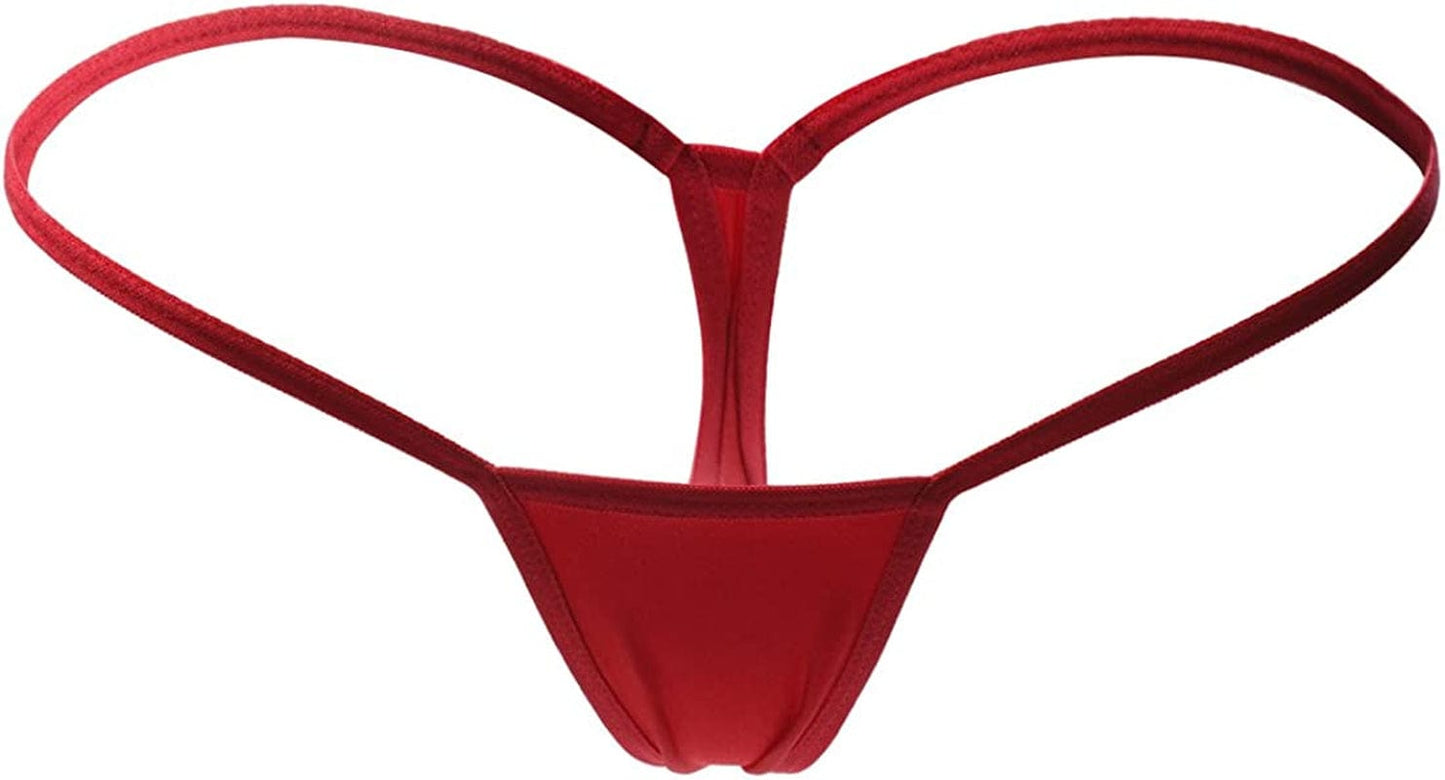 ETAOLINE Women'S Low Rise Micro Back G-String Thong Panty Underwear Red / Small