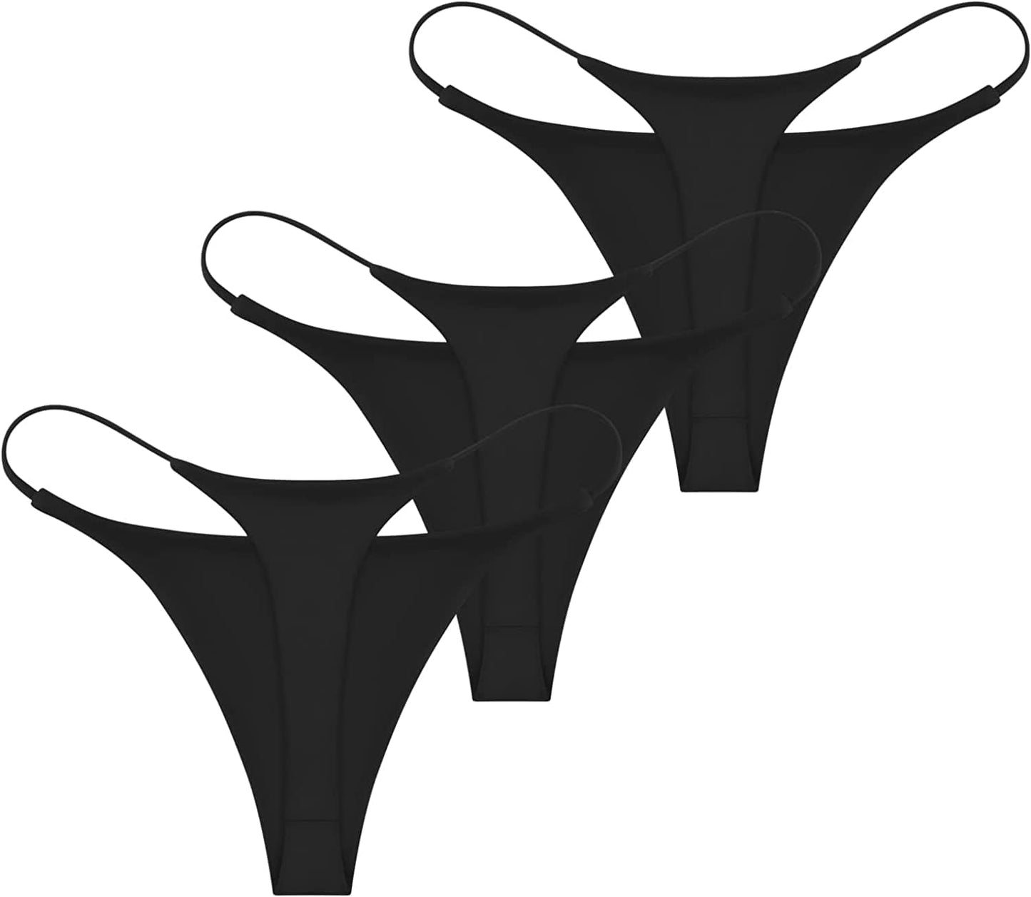 ETAOLINE Women'S Thong Bikini Cheeky Bottom Solid G String Panties