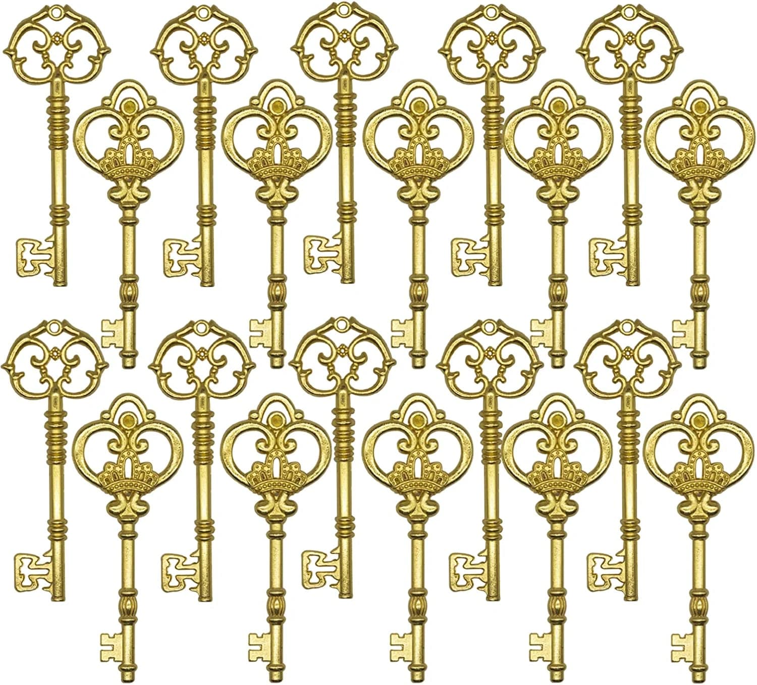 Extra Large Antique Skeleton Keys for Wedding Decoration Favor Handwork Gift Santa'S Key 20PCS Gold Keys