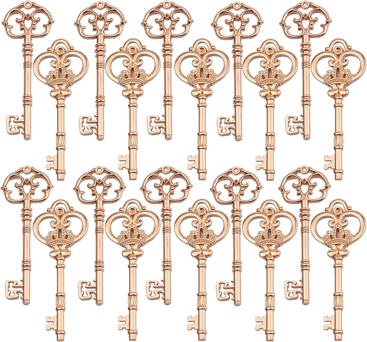 Extra Large Antique Skeleton Keys for Wedding Decoration Favor Handwork Gift Santa'S Key 20PCS Rose gold Keys