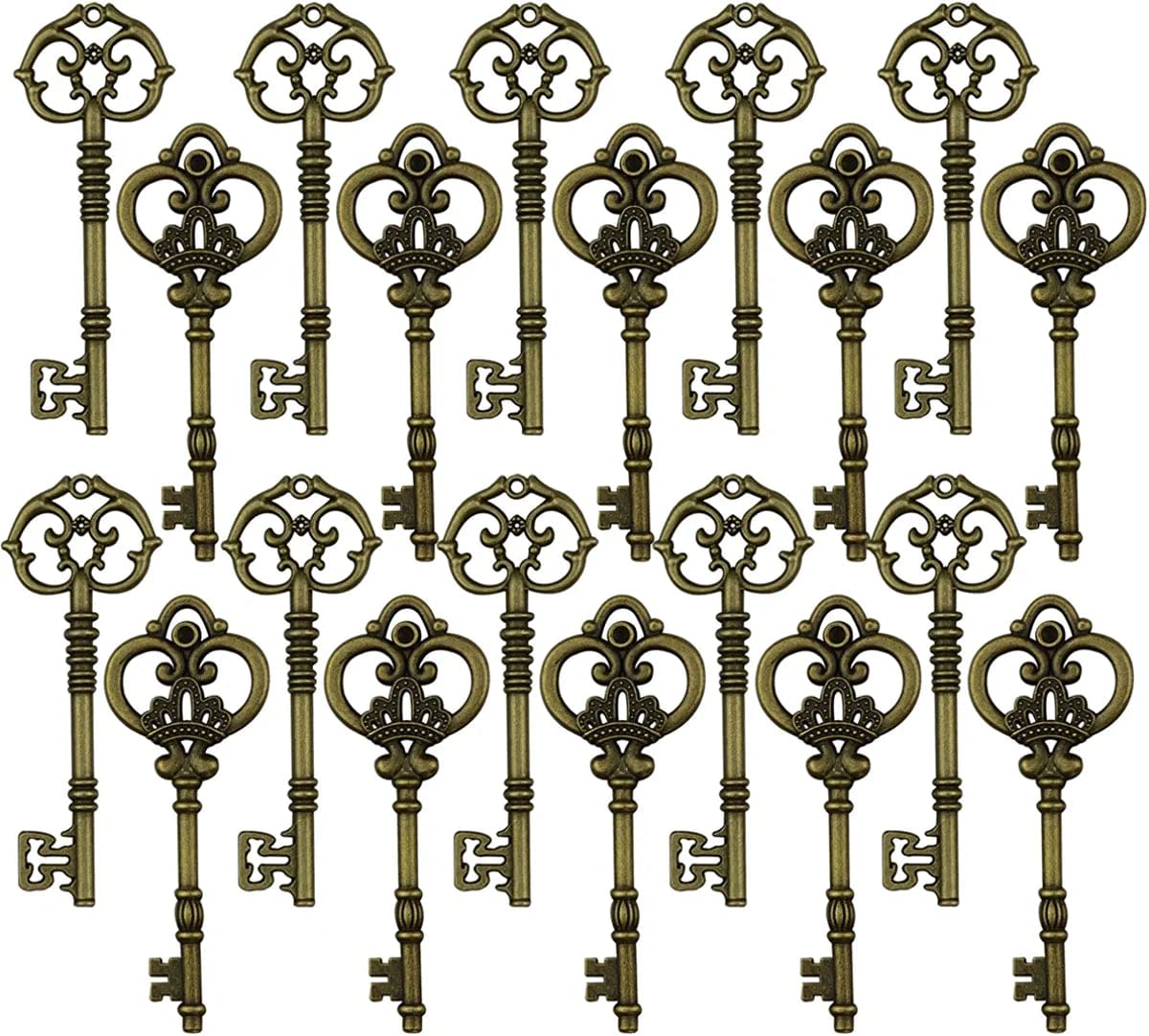 Extra Large Antique Skeleton Keys for Wedding Decoration Favor Handwork Gift Santa'S Key 20PCS Brozon Keys