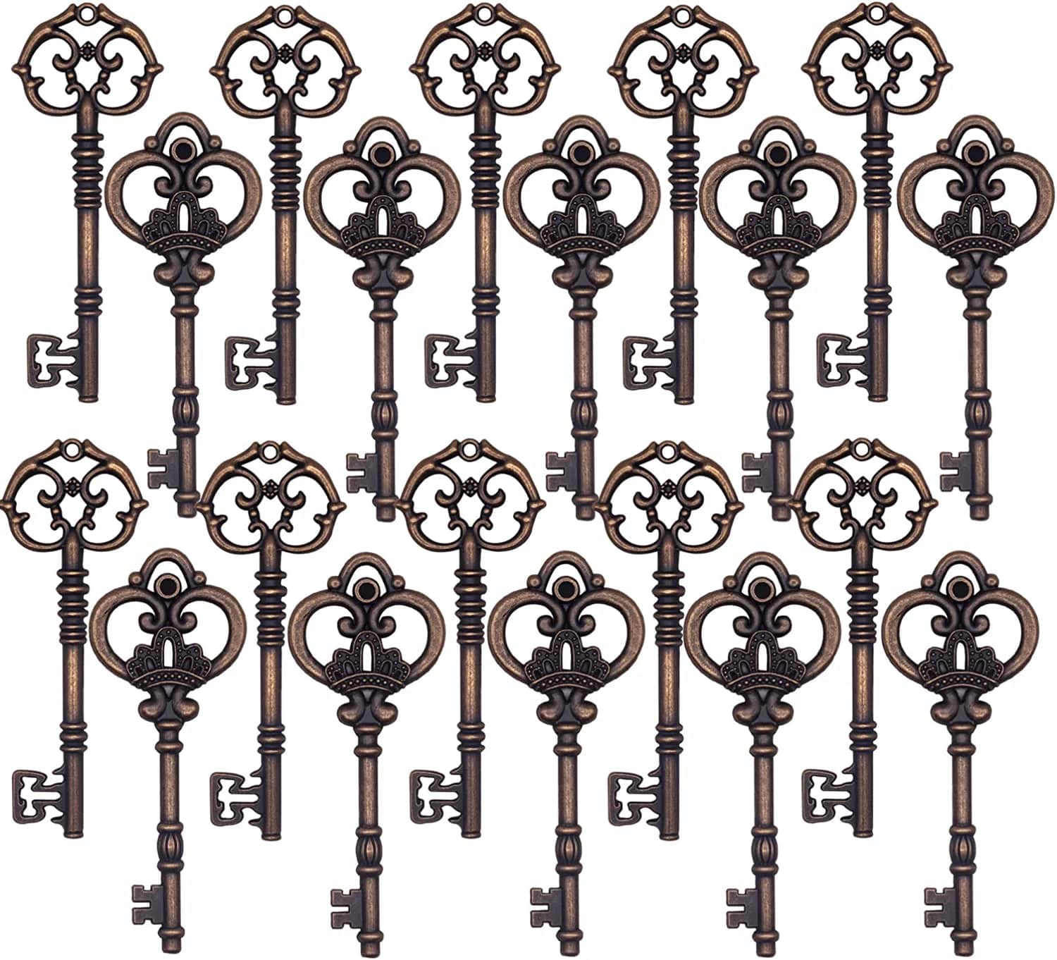 Extra Large Antique Skeleton Keys for Wedding Decoration Favor Handwork Gift Santa'S Key 20PCS Copper Keys