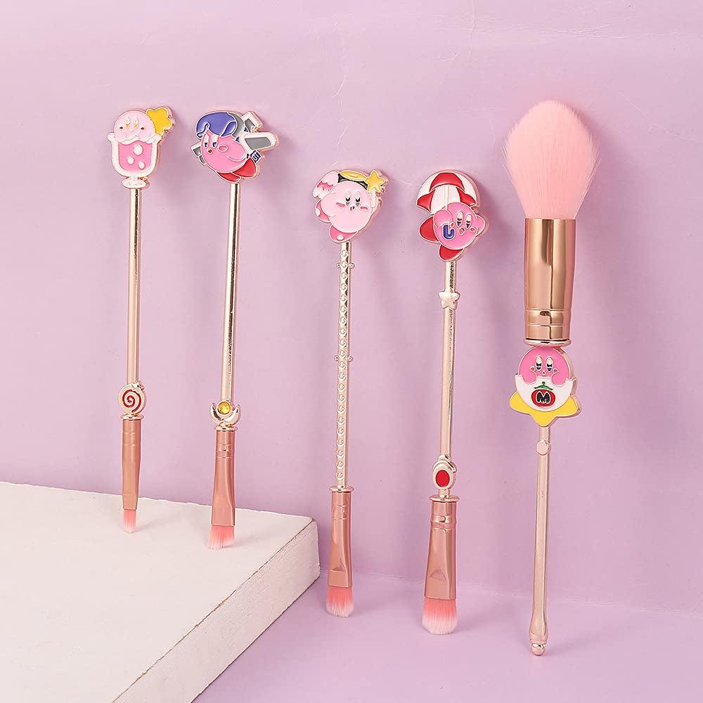 Cartoon Kirbys Makeup Brushes, Pink Cute Kirbys Makeup Brushes Set Professional Metal Handle Face Eye Makeup Brushes & Tools Health & Beauty > Personal Care > Cosmetics > Cosmetic Tools > Makeup Tools KF Ornament