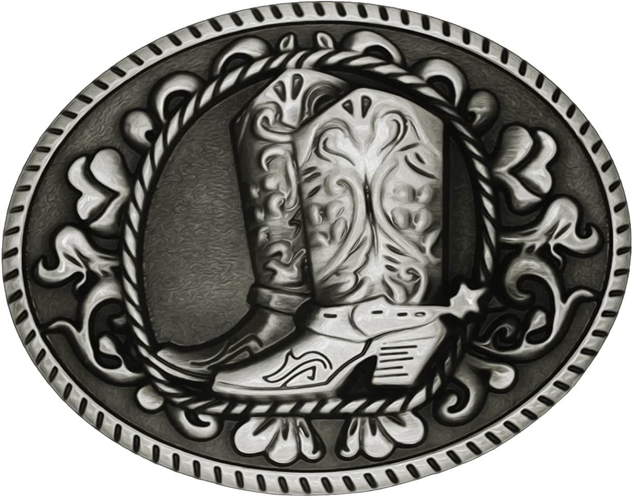 Moranse Religion Cross Cowboy Kneeling Prayer and Horse Design Belt Buckles Apparel & Accessories > Clothing Accessories > Belt Buckles Moranse Cowboy Riding Boots