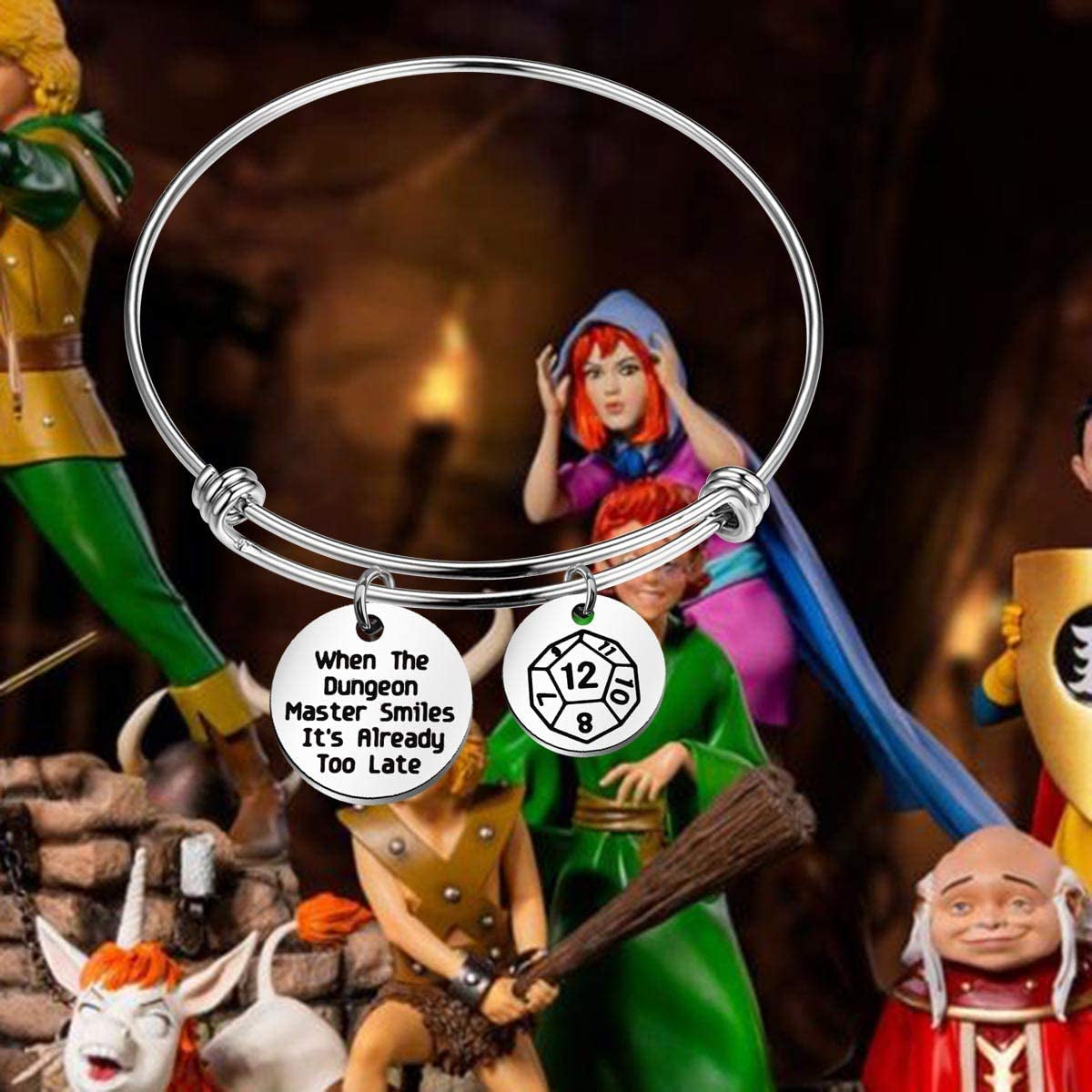 ENSIANTH When the Dungeon Master Smiles It'S Already Too Late Keychain Dungeon Gift Funny DND Gifts Apparel & Accessories > Jewelry > Necklaces ENSIANTH