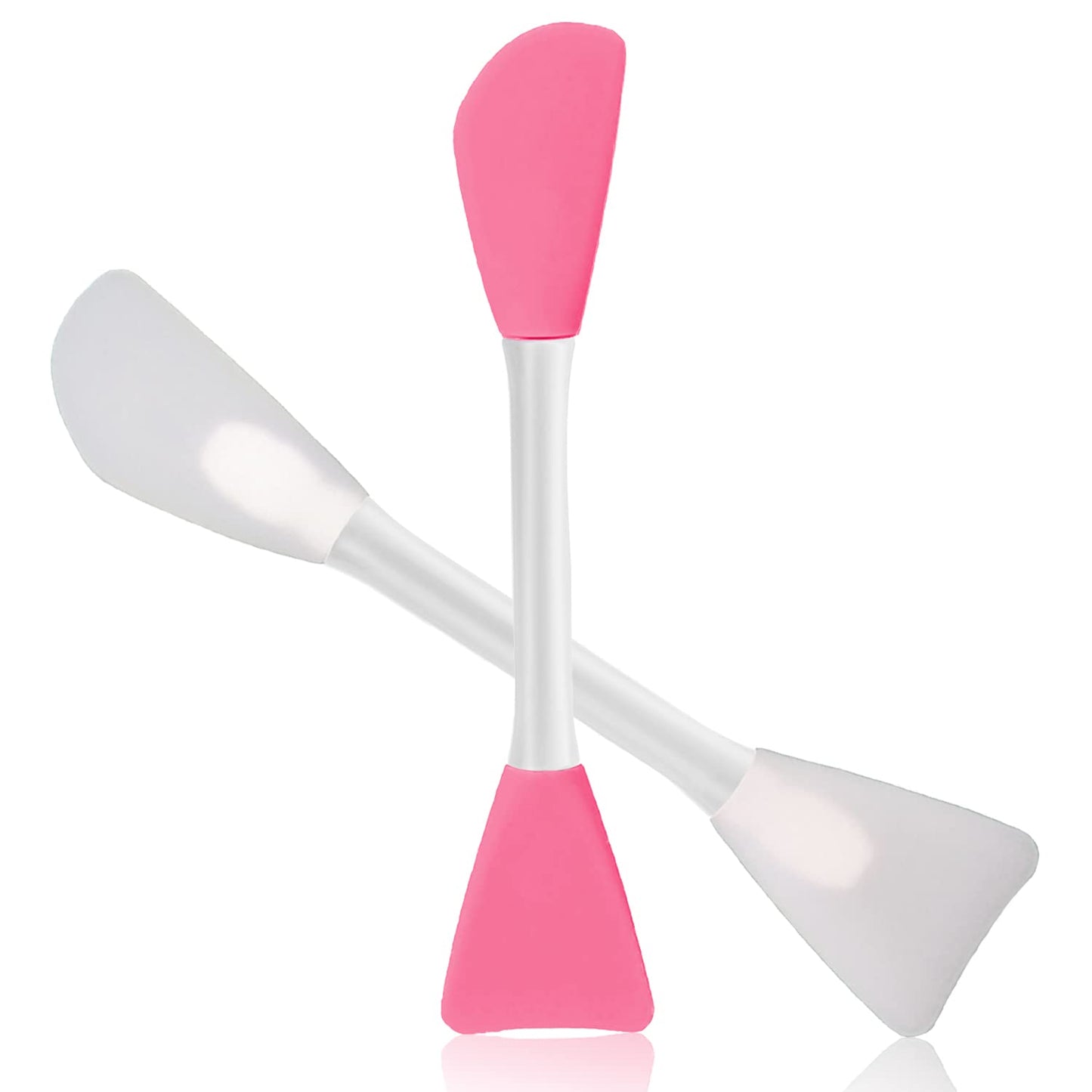 Rampula Mask Applicator Silicone Face Brush Face Mud Cream,Clay Mask,Diy,Modeling Mask Brushes DIY Mud Mixing Spatula Double-End Handheld Scoop Skin Care Make up Foundation Gel Cosmetic Tool Health & Beauty > Personal Care > Cosmetics > Cosmetic Tools > Makeup Tools RamPula Clear and Dark Pink