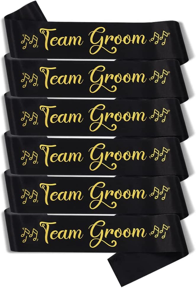 Party to Be Groom to Be Sash Set Wedding Stag Night Bachelor Party Decoration Black Apparel & Accessories > Clothing Accessories > Sashes Party to Be Set G (Team Groom 6 PCS)