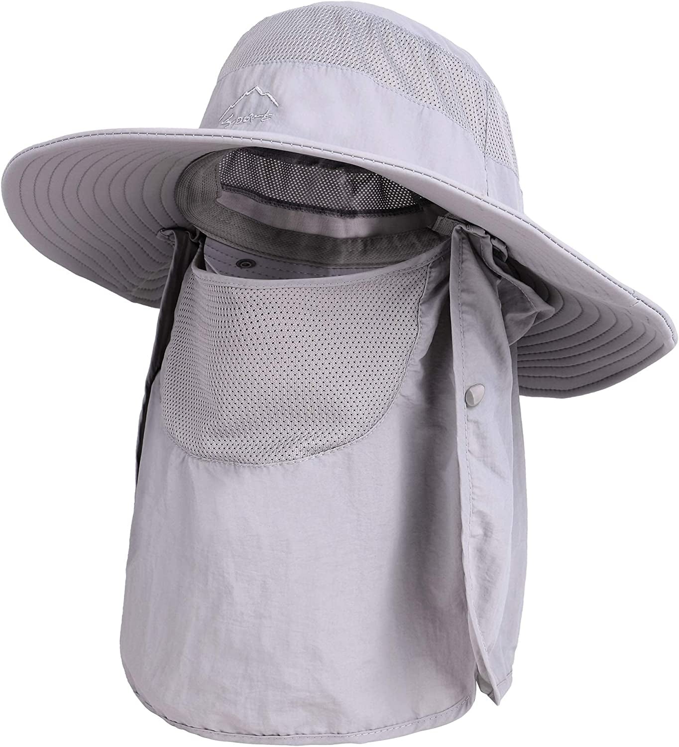 Toppers Womens Mens Sun Hat Rollable UPF 50+ Wide Brim Gardening Hat with Neck Flap Apparel & Accessories > Clothing Accessories > Hats Toppers Unisex Yard_light Grey