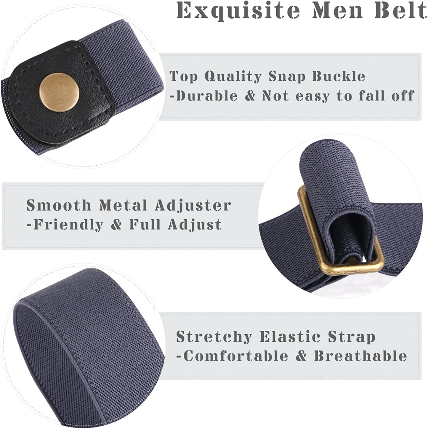 No Buckle Invisible Elastic Stretch Belt for Men/Women Fits Waist 24-50In Father Day Gift Apparel & Accessories > Clothing Accessories > Belts XZQTIVE
