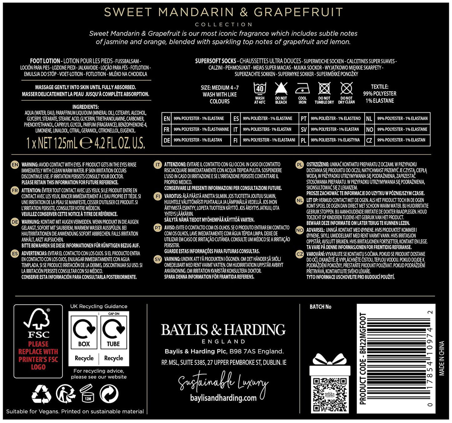 Baylis & Harding Luxury Foot Care Set, Sweet Mandarin & Grapefruit Health & Beauty > Personal Care > Foot Care Baylis & Harding