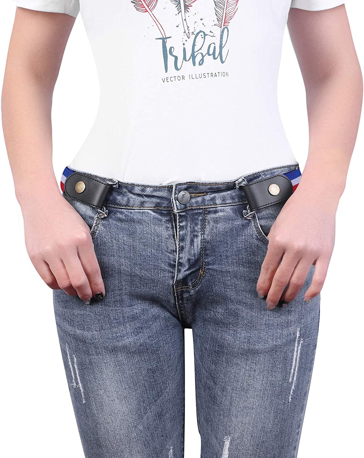 No Buckle Stretch Belt for Jeans, Invisible Elastic Adjustable Waist Belt Apparel & Accessories > Clothing Accessories > Belts Sanlykate
