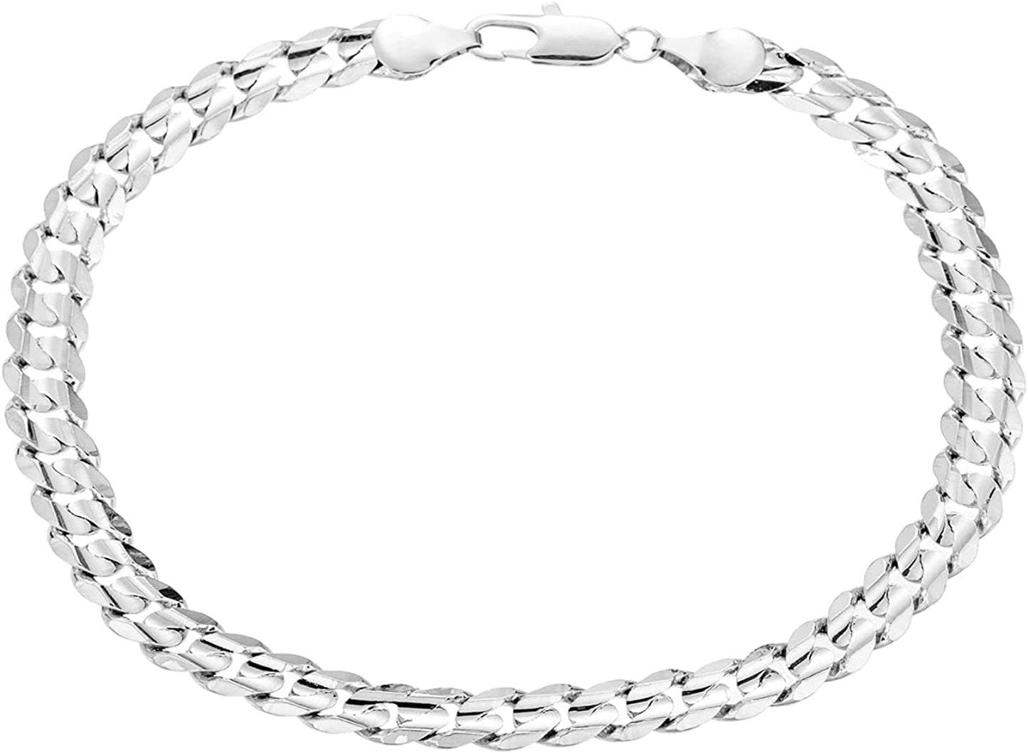 Gold Cuban Link Anklet Bracelet for Women Men, 7Mm Wide 14K Gold / 18K Gold / White Gold Plated Diamond Cut Curb Chain Ankle Bracelets for Women Men 9 10 11 Inches Apparel & Accessories > Jewelry > Anklets kelistom 3-White Gold-diamond cut length: 9"