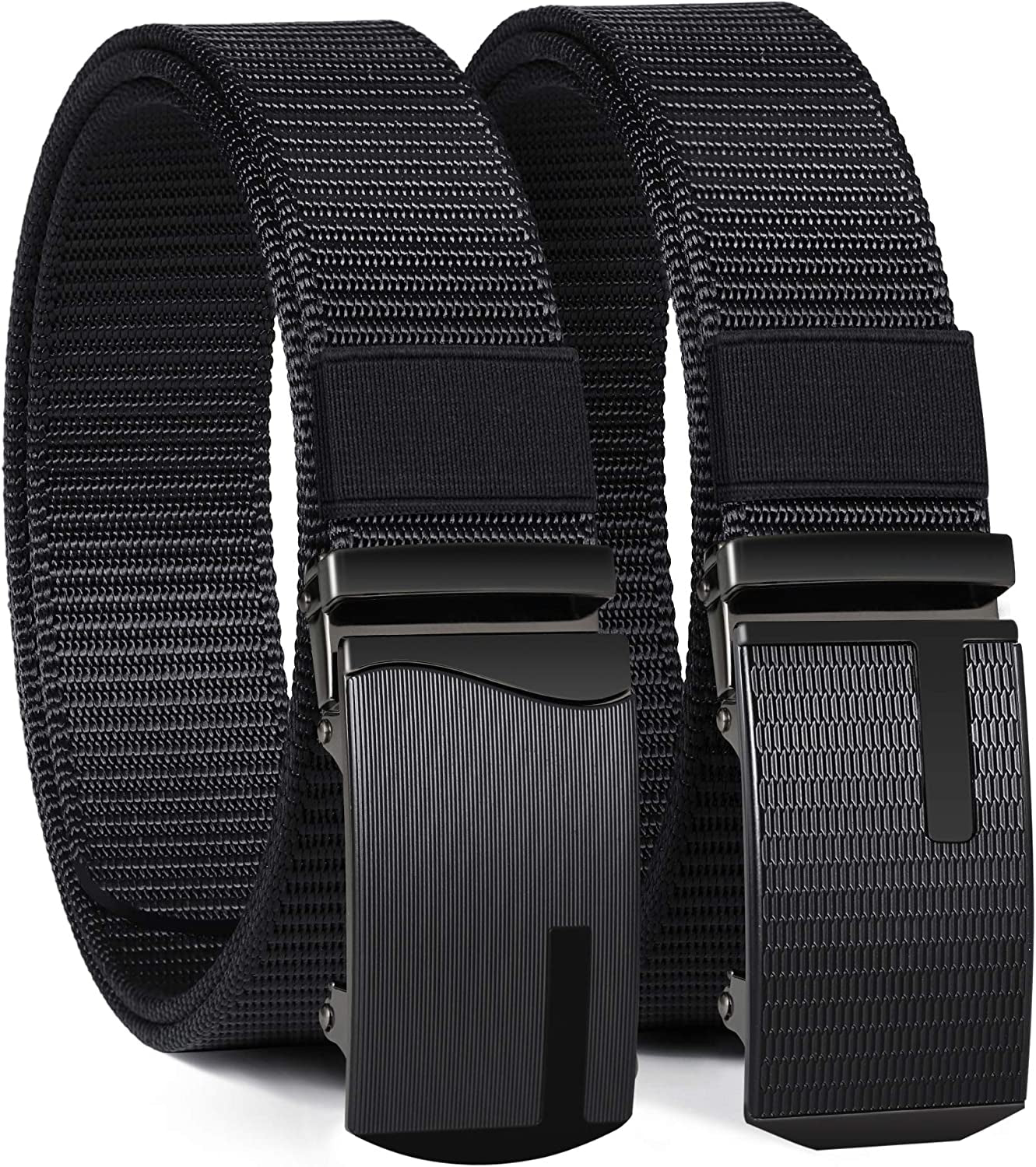 ITIEZY Men'S Nylon Ratchet Belt 2Pack, Adjustable Web Military Tactical Belt with Automatic Slide Buckle, Trim to Fit Apparel & Accessories > Clothing Accessories > Belts ITIEZY