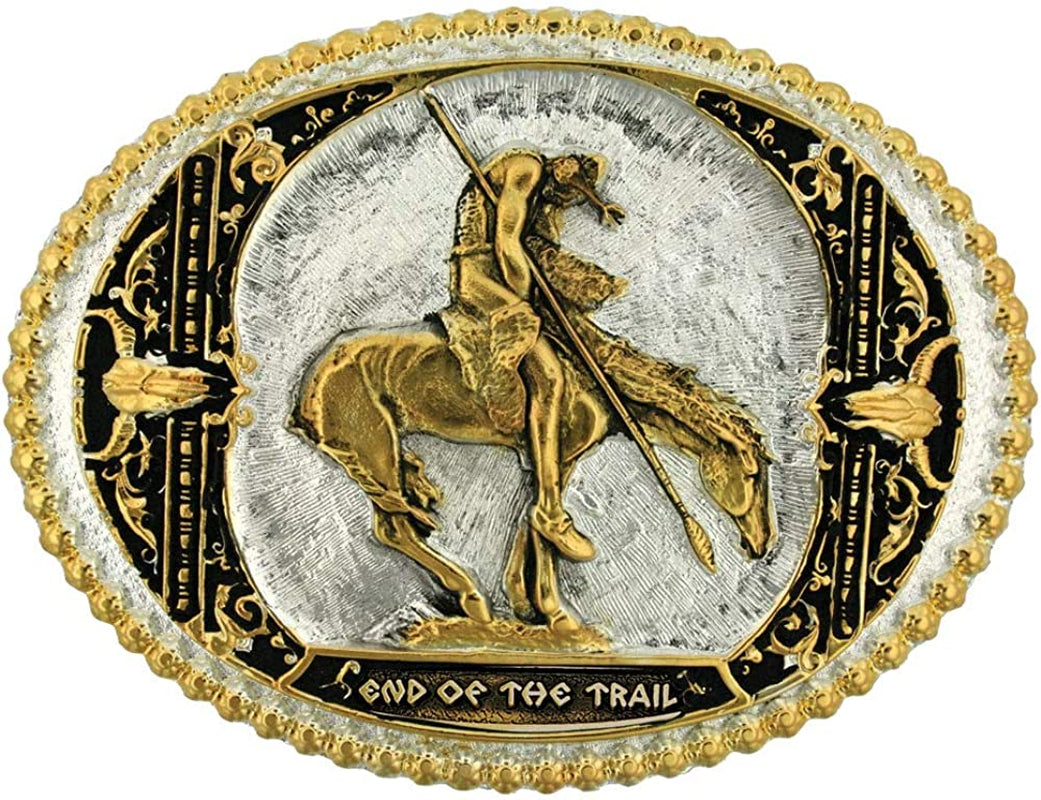 Montana Silversmiths Southwest Collection Attitude Western Belt Buckle Apparel & Accessories > Clothing Accessories > Belt Buckles Montana Silversmiths End of the Trail - Two Tone